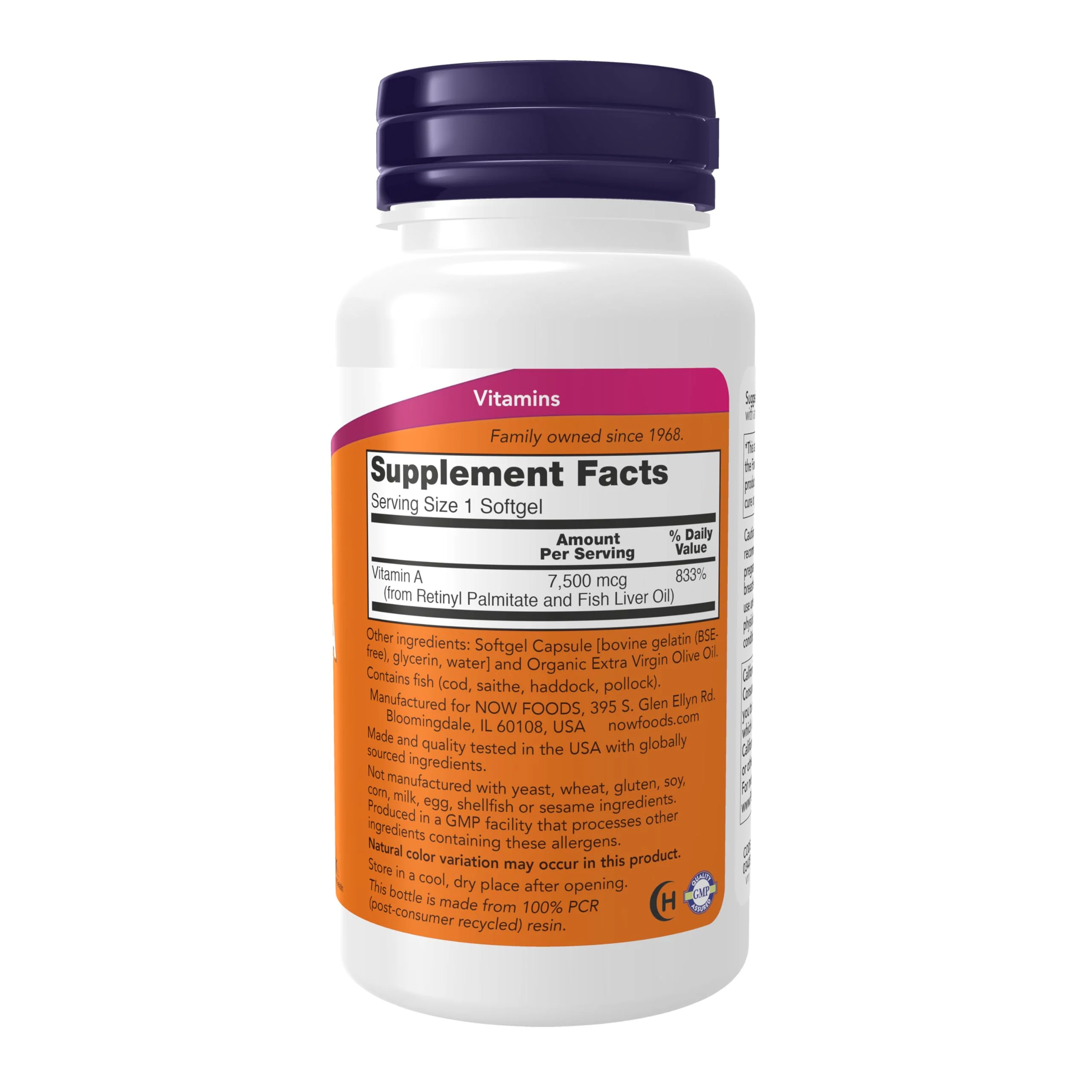 NOW Foods Supplements, Vitamin A (Fish Liver Oil) 25,000 IU, Essential Nutrition, 250 Softgels - Image 7