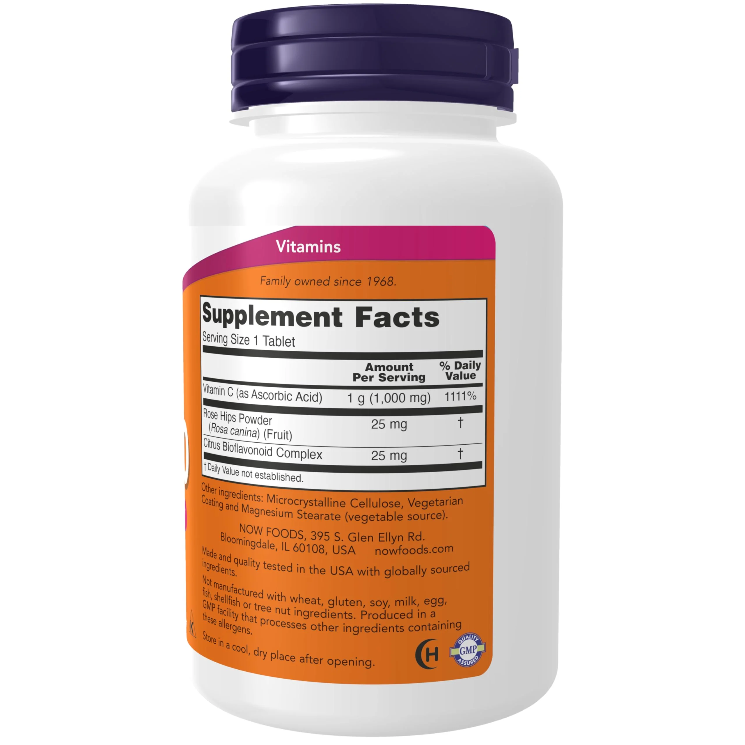 NOW Foods Supplements, Vitamin C-1,000 with Rose Hips & Bioflavonoids, Antioxidant Protection*, 100 Tablets - Image 7