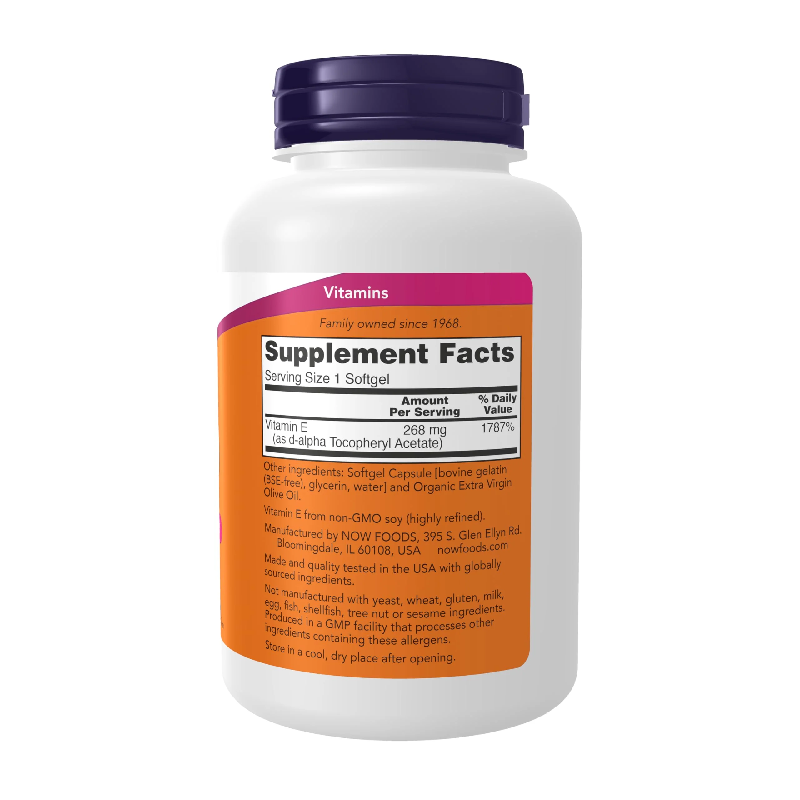 NOW Foods Supplements, Vitamin E-400 IU, D-Alpha Tocopheryl, Antioxidant Protection*, 250 Softgels - Image 7