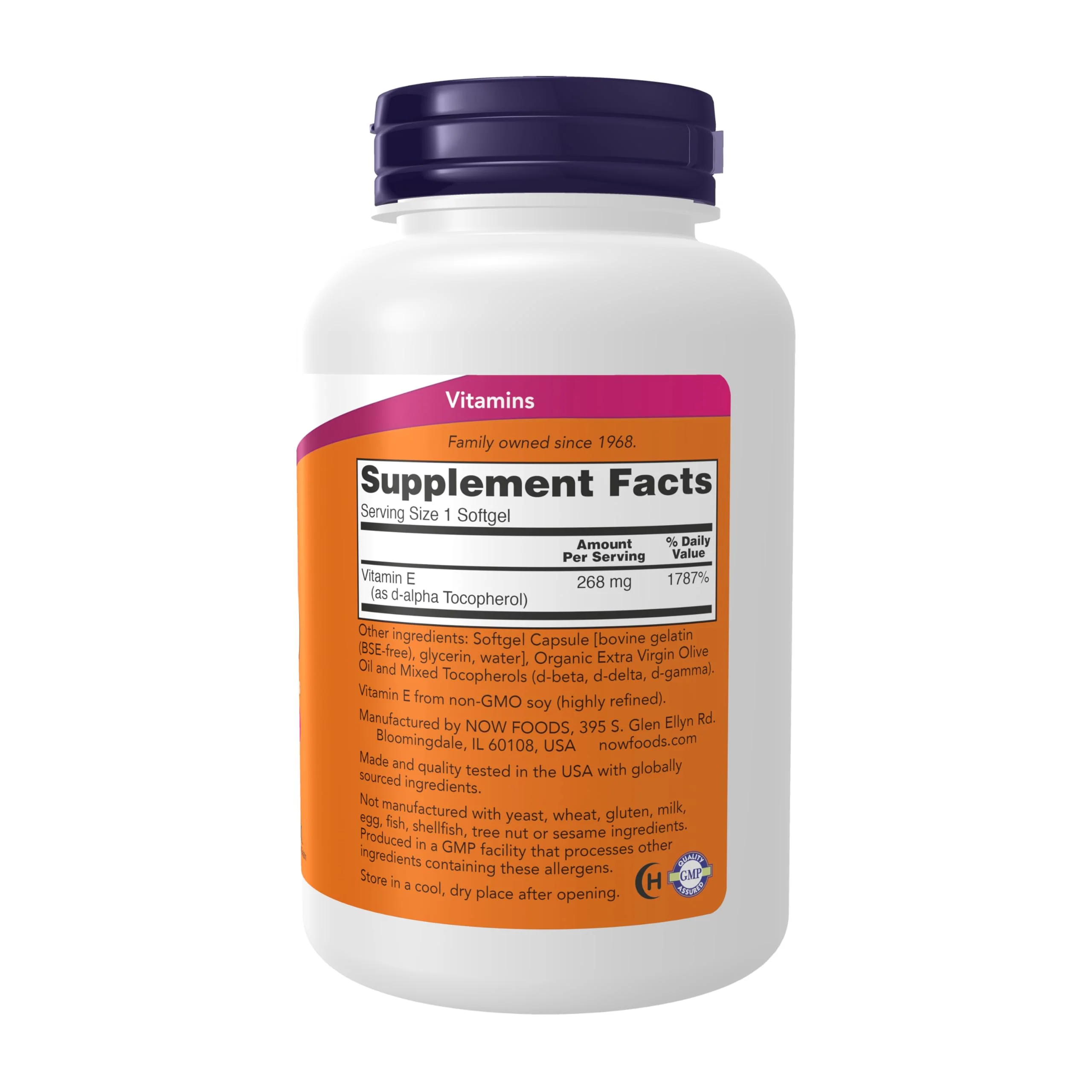 NOW Foods Supplements, Vitamin E-400 IU Mixed Tocopherols, Antioxidant Protection*, 250 Softgels - Image 7