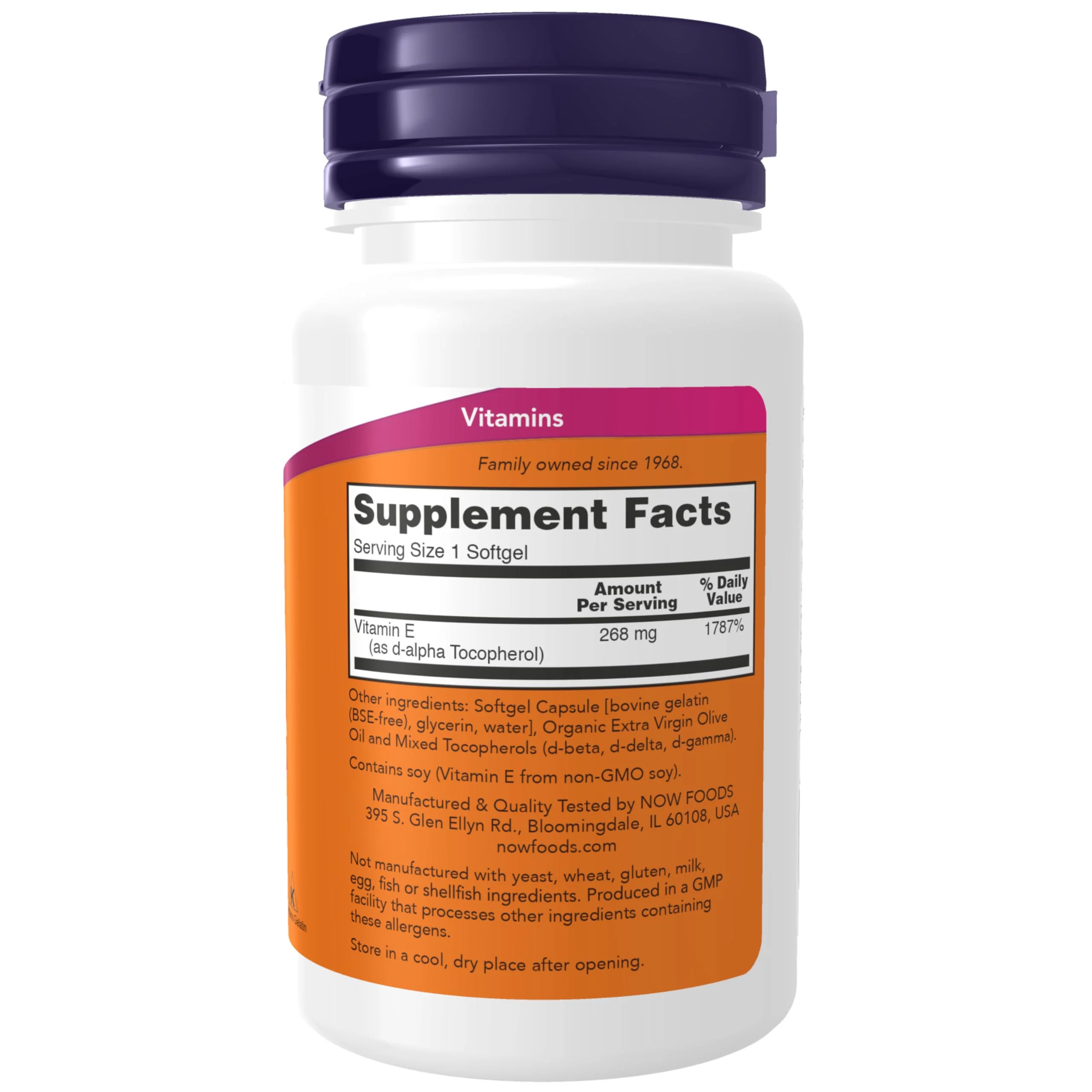 NOW Foods Supplements, Vitamin E-400 IU Mixed Tocopherols, Antioxidant Protection*, 50 Softgels - Image 7
