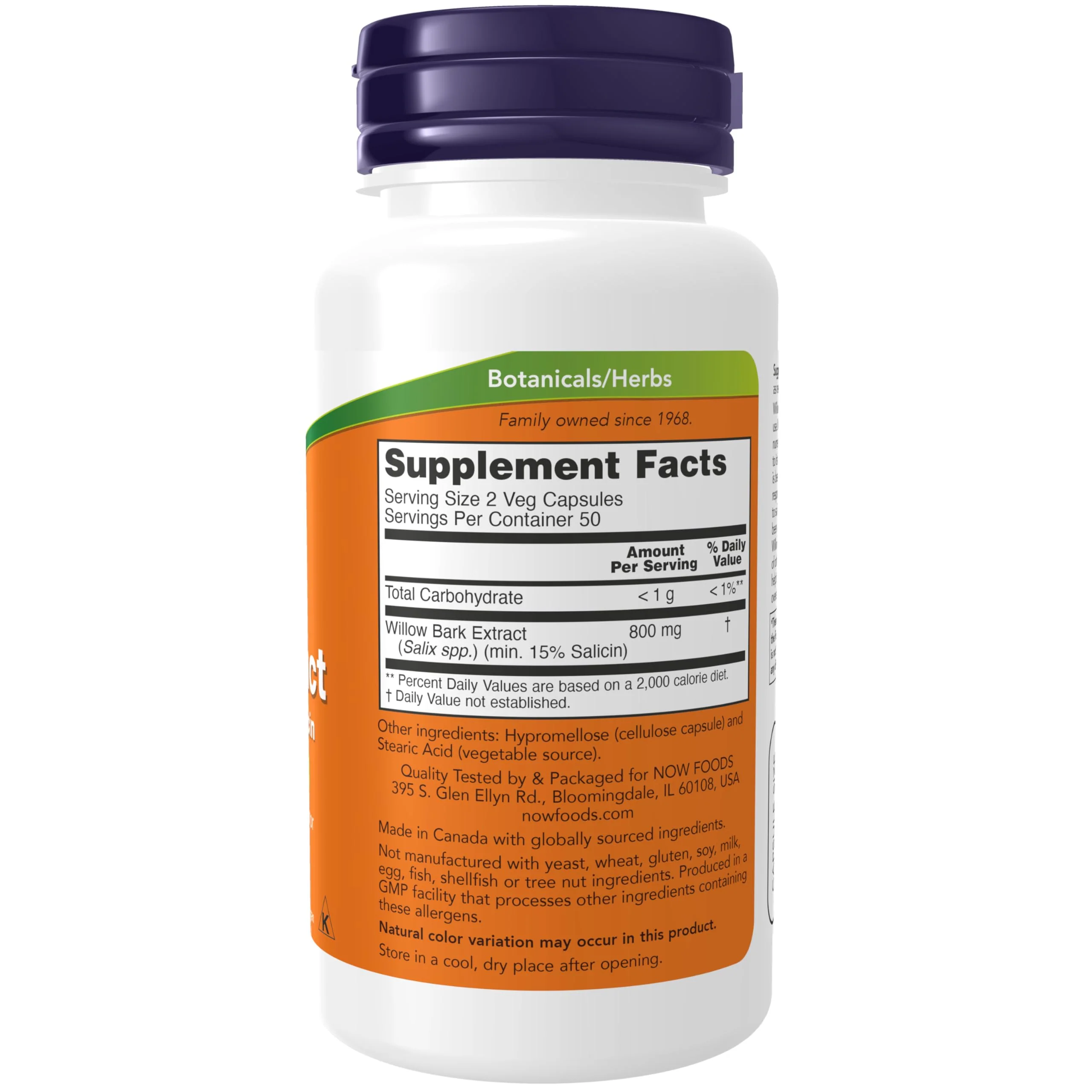 NOW Foods Supplements, White Willow Bark 400 mg with 15% Salicin, Standardized Extract, 100 Veg Capsules - Image 7