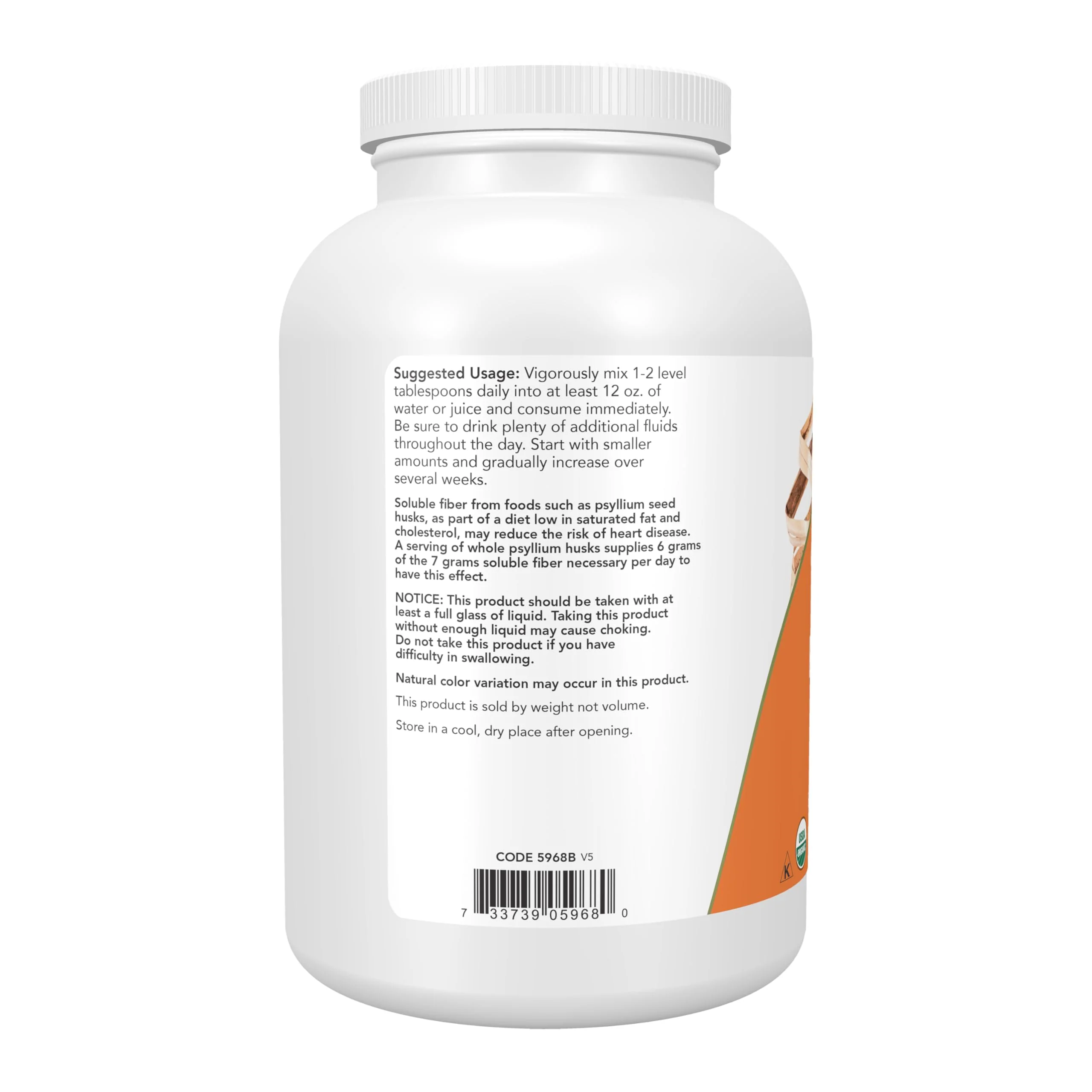 NOW Foods Supplements, Whole Psyllium Husks, Certified Organic, Non-GMO Project Verified, Soluble Fiber, 12-Ounce - Image 6
