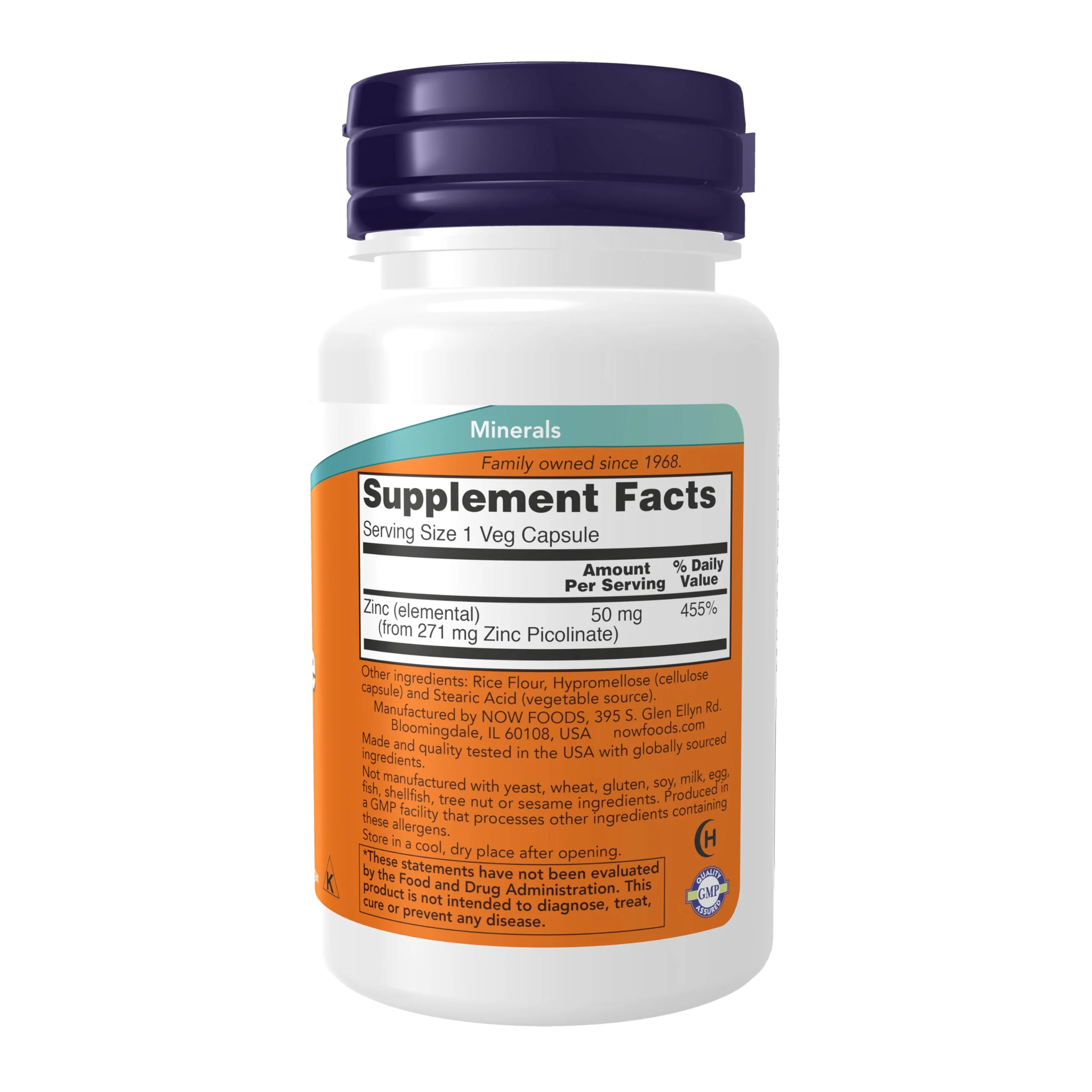 NOW Foods Supplements, Zinc Picolinate 50 mg, Supports Enzyme Functions*, Immune Support*, 60 Veg Capsules - Image 7