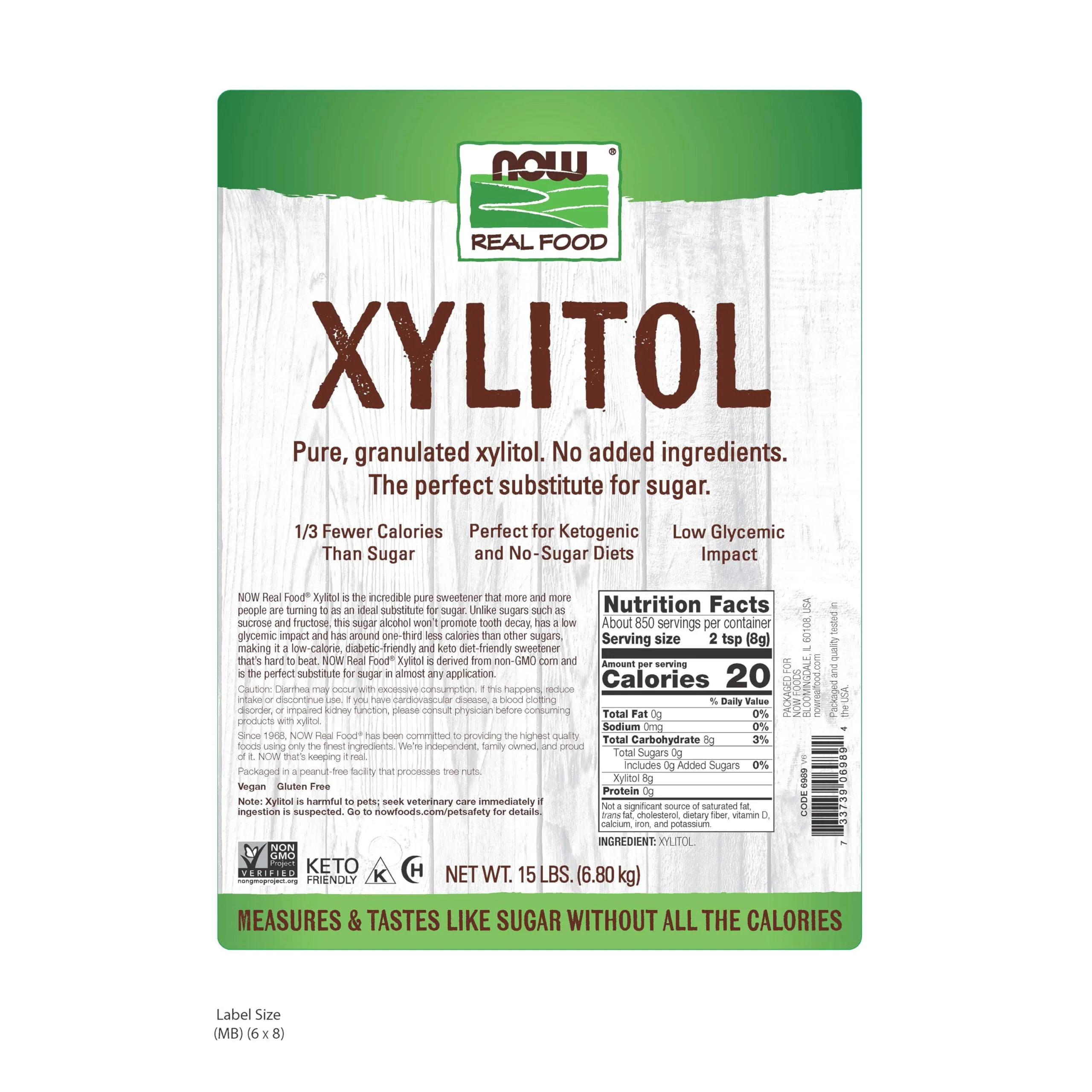 NOW Foods, Xylitol, Pure with No Added Ingredients, Keto-Friendly, Low Glycemic Impact, Low Calorie, 15-Pound (Packaging May Vary) - Image 5