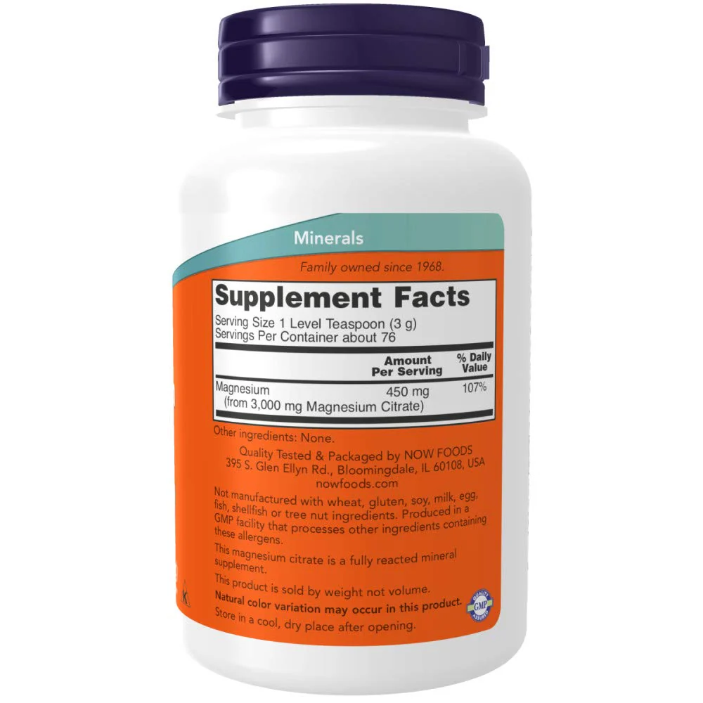NOW Magnesium Citrate Powder, 8 Ounces (Pack of 2) - Image 8