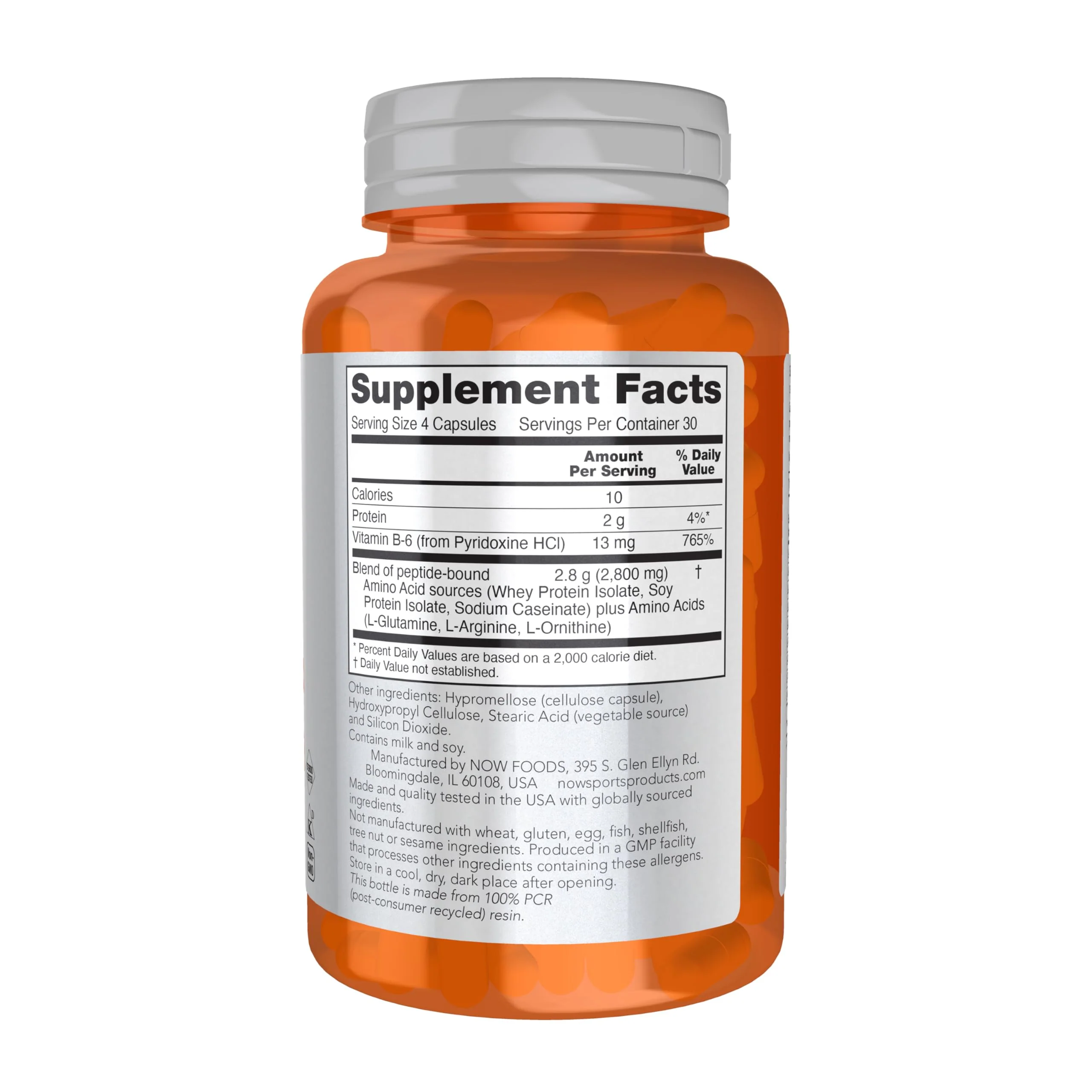 Now Sports Nutrition, Amino Complete, Protein Blend with 20 Aminos and B-6, 120 Veg Capsules - Image 8