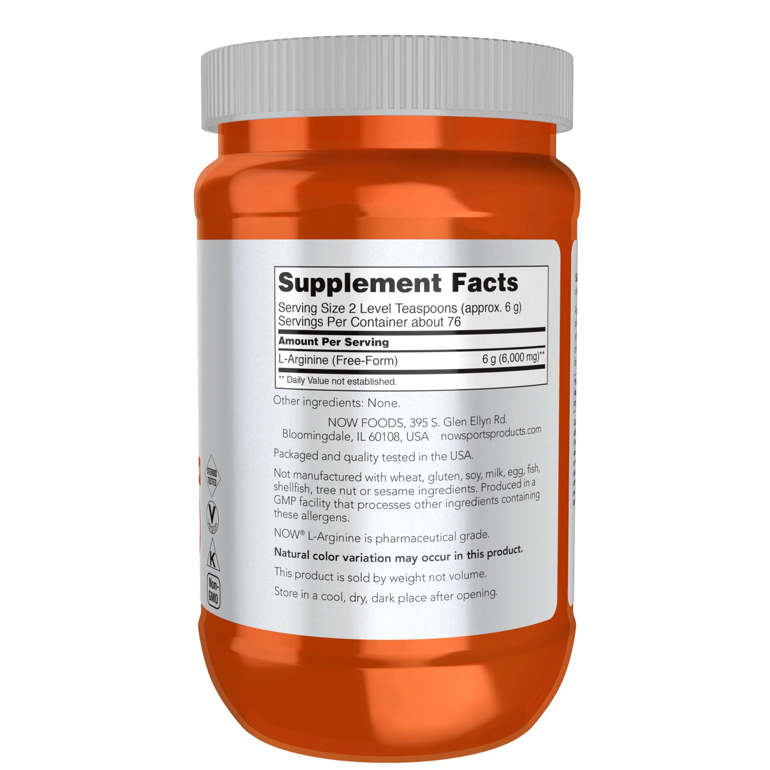 NOW Sports Nutrition, L-Arginine Powder, Nitric Oxide Precursor, Amino Acids, 1-Pound - Image 9