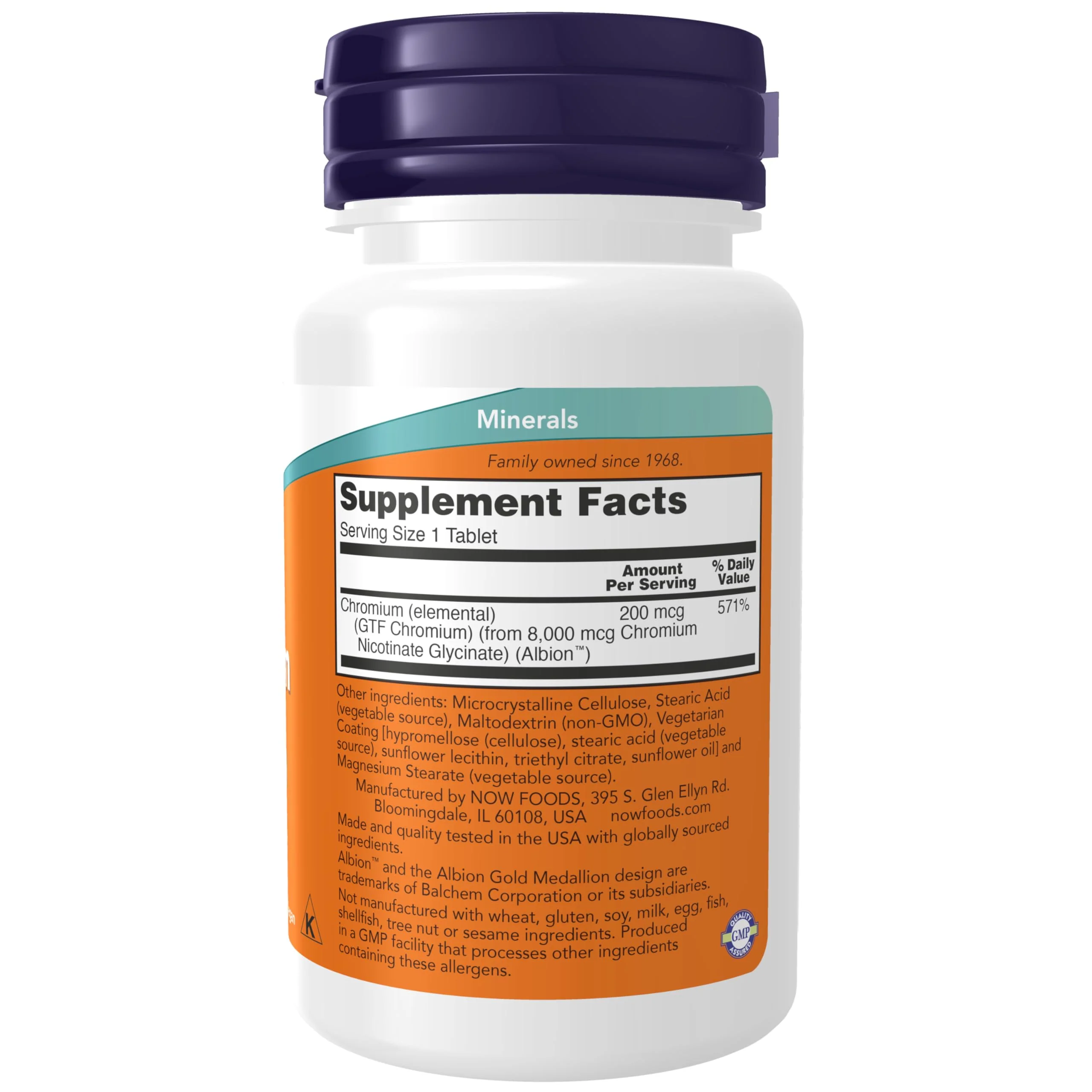 NOW Supplements, GTF (Glucose Tolerance Factor) Chromium 200 mcg, Insulin Co-Factor*, 100 Tablets - Image 7