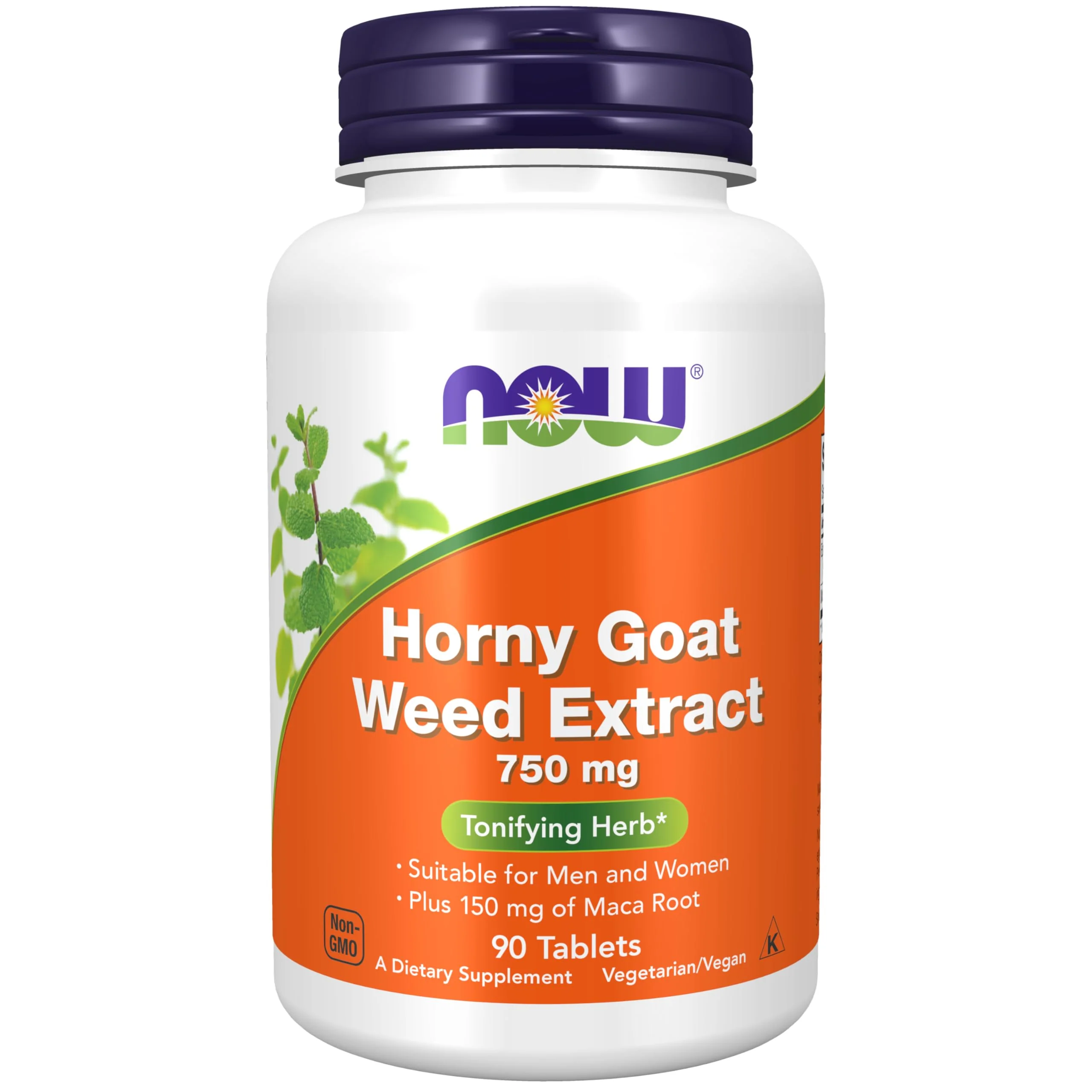 NOW Supplements, Horny Goat Weed Extract 750 mg Plus 150 mg of Maca Root, Tonifying Herb*, 90 Tablets