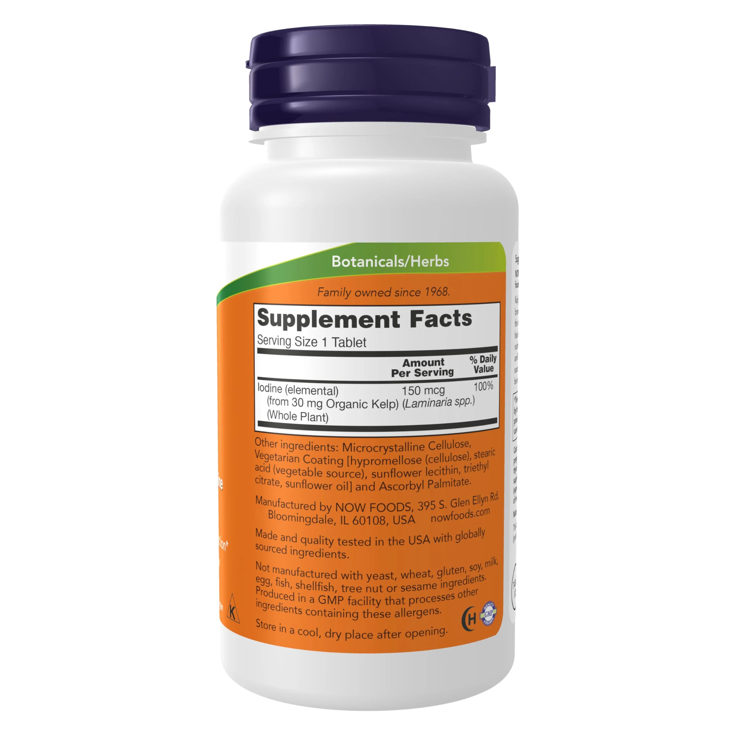 NOW Supplements, Kelp 150 mcg of Natural Iodine, Easier to Swallow Tablet, Super Green, 200 Tablets - Image 7