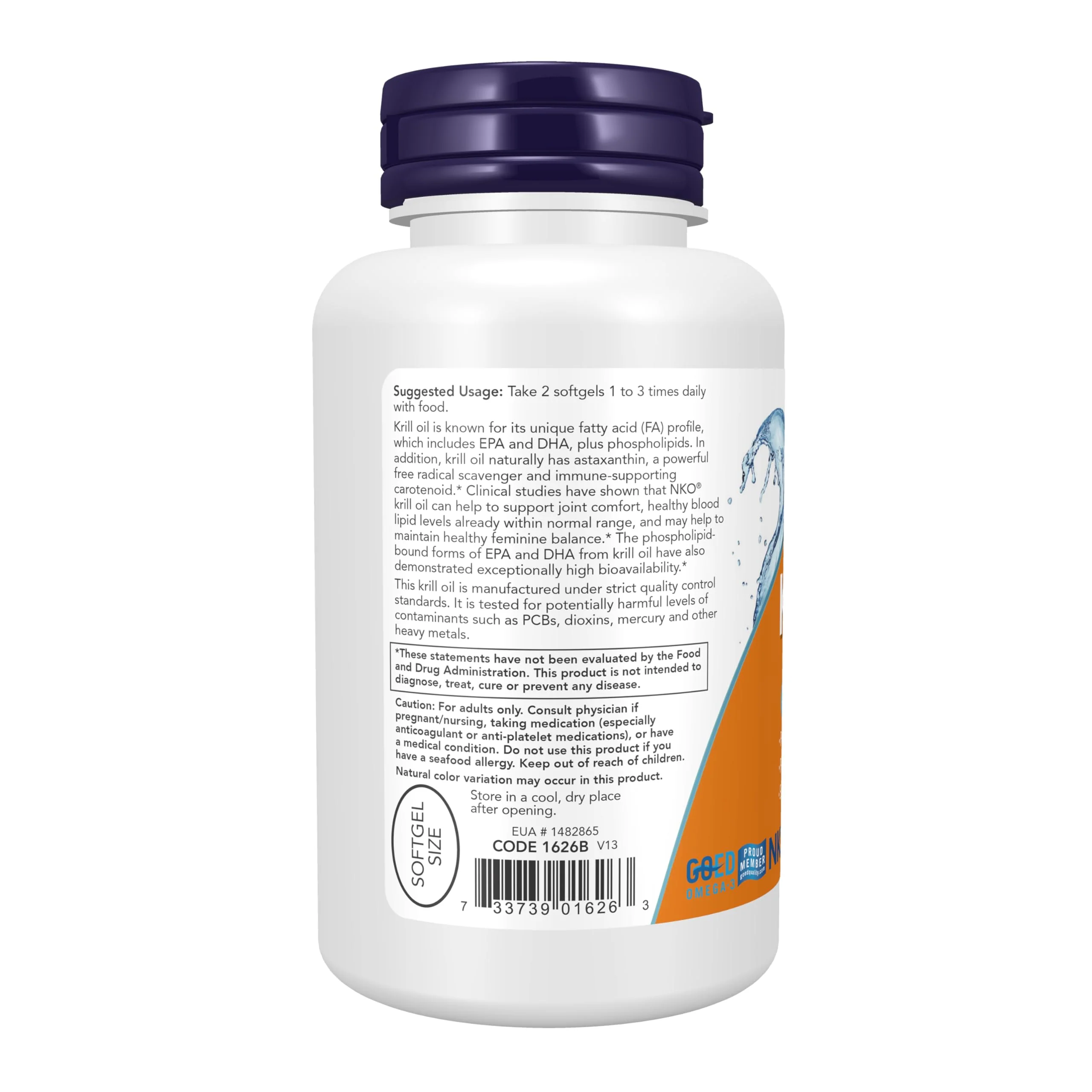 NOW Supplements, Krill Oil 500 mg, Phospholipid-Bound Omega-3, Cardiovascular Support*, 120 Softgels - Image 3
