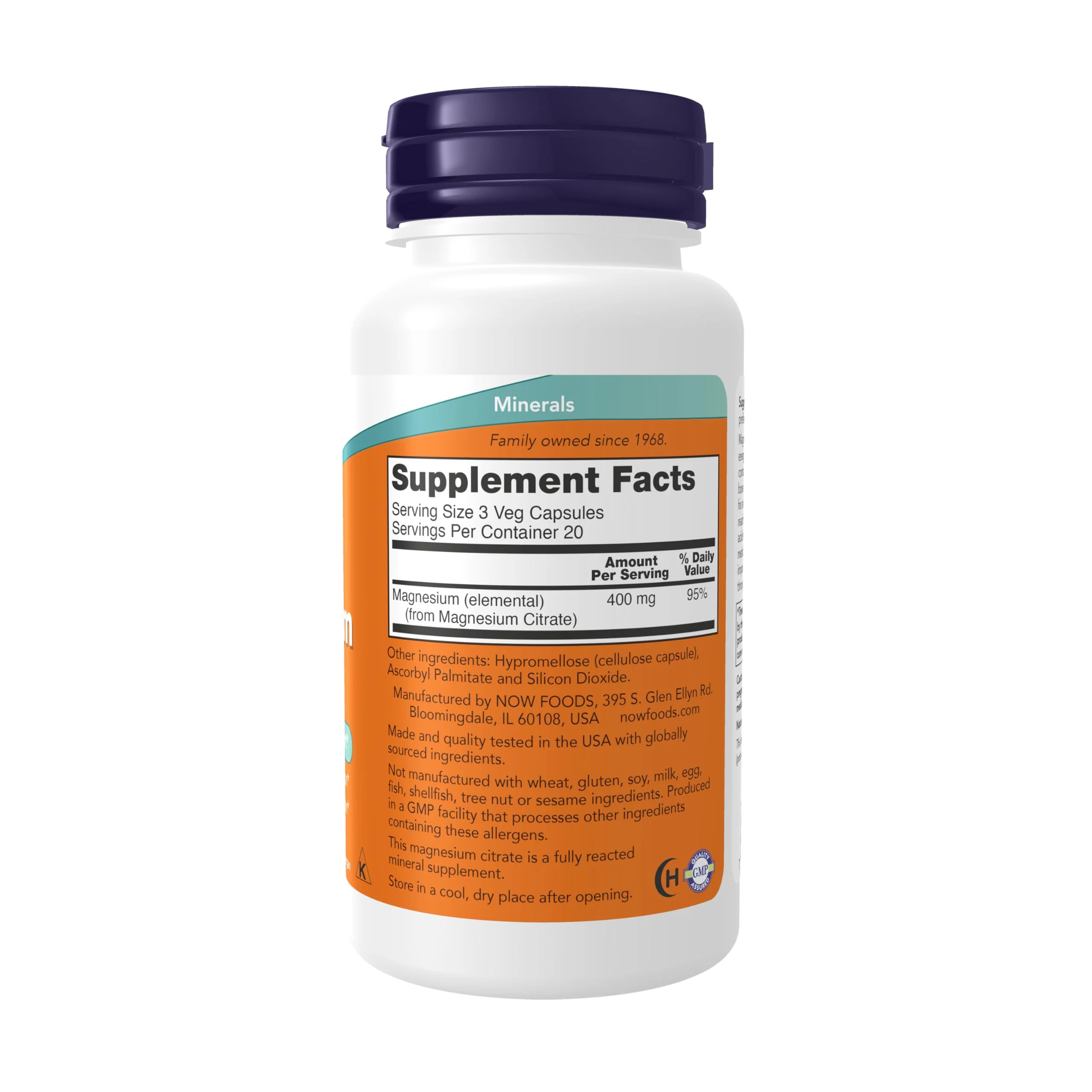 Now Supplements, Magnesium Citrate, Enzyme Function*, Nervous System Support*, 60 Veg Capsules - Image 8