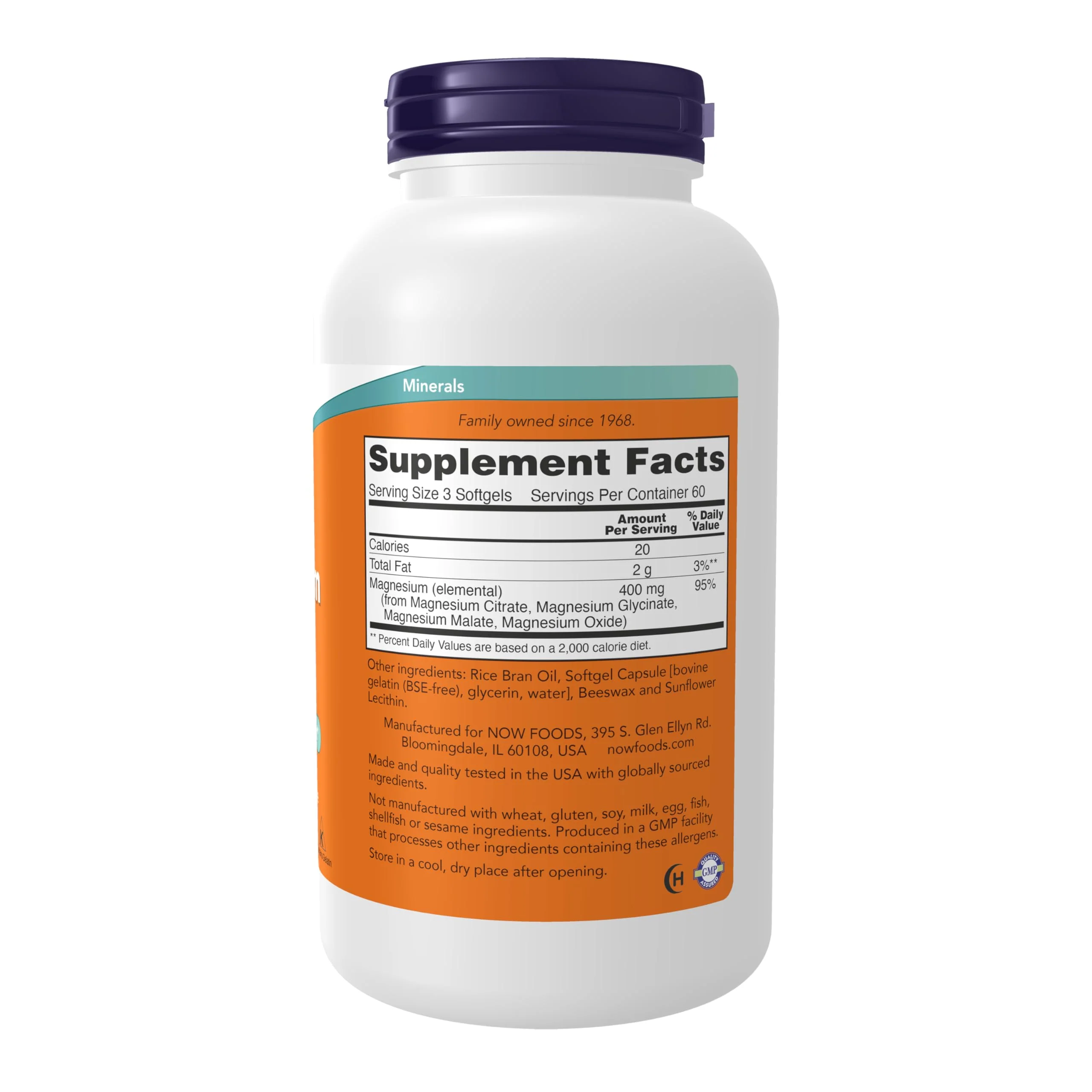 NOW Supplements, Magnesium Citrate, With Glycinate & Malate, Nervous System Support*, 180 Softgels - Image 7