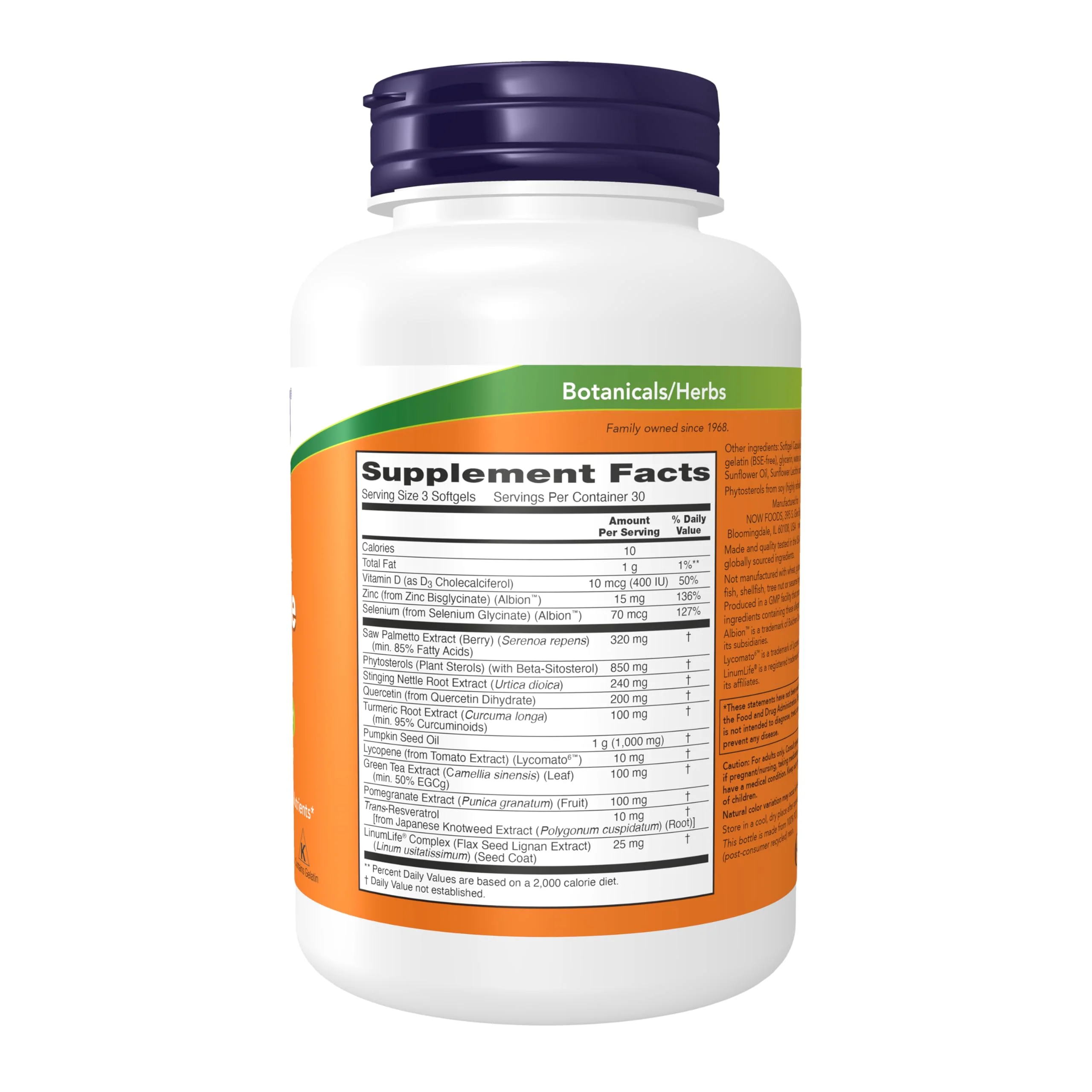 NOW Supplements, Prostate Health, Clinical Strength Saw Palmetto, Beta-Sitosterol & Lycopene, 90 Softgels - Image 2