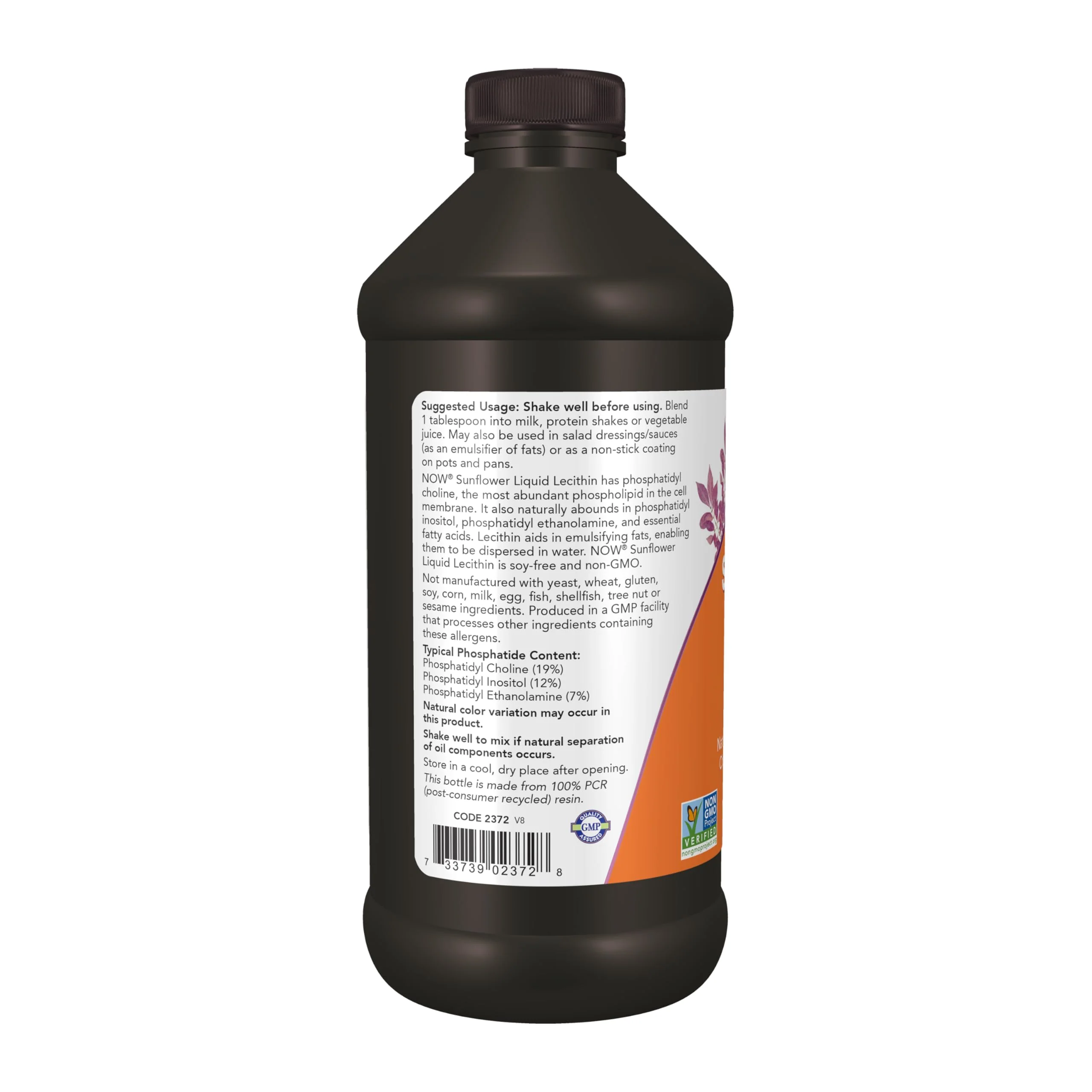 NOW Supplements, Sunflower Lecithin with naturally occurring Phosphatidyl Choline and Other Phosphatides, Liquid, 16-Ounce - Image 3