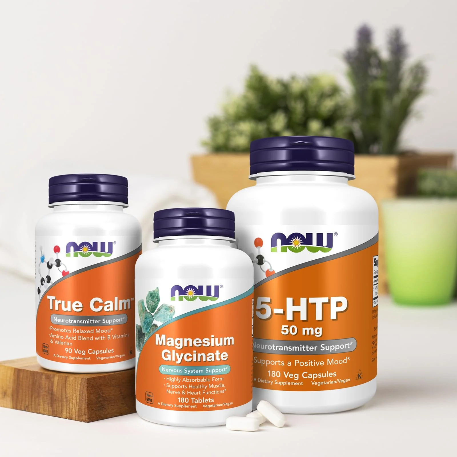 NOW Supplements, True Calm, with Magnesium, GABA, B Vitamins & More, 90 Veg Capsules - Image 4