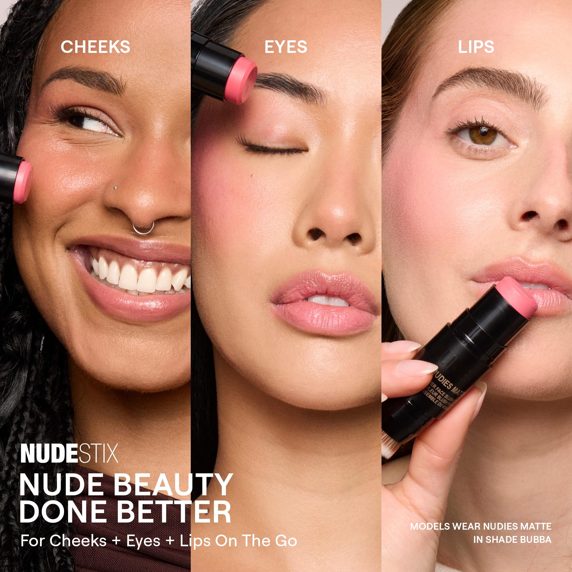 Nudestix Nudies Blush Stick – 3-in-1 Cream Blush for Cheeks, Eyes & Lips with Built-In Brush | Soft Matte Finish for a Natural Flush | Clean, Vegan & Travel-Friendly Makeup (Body Language) - Image 5