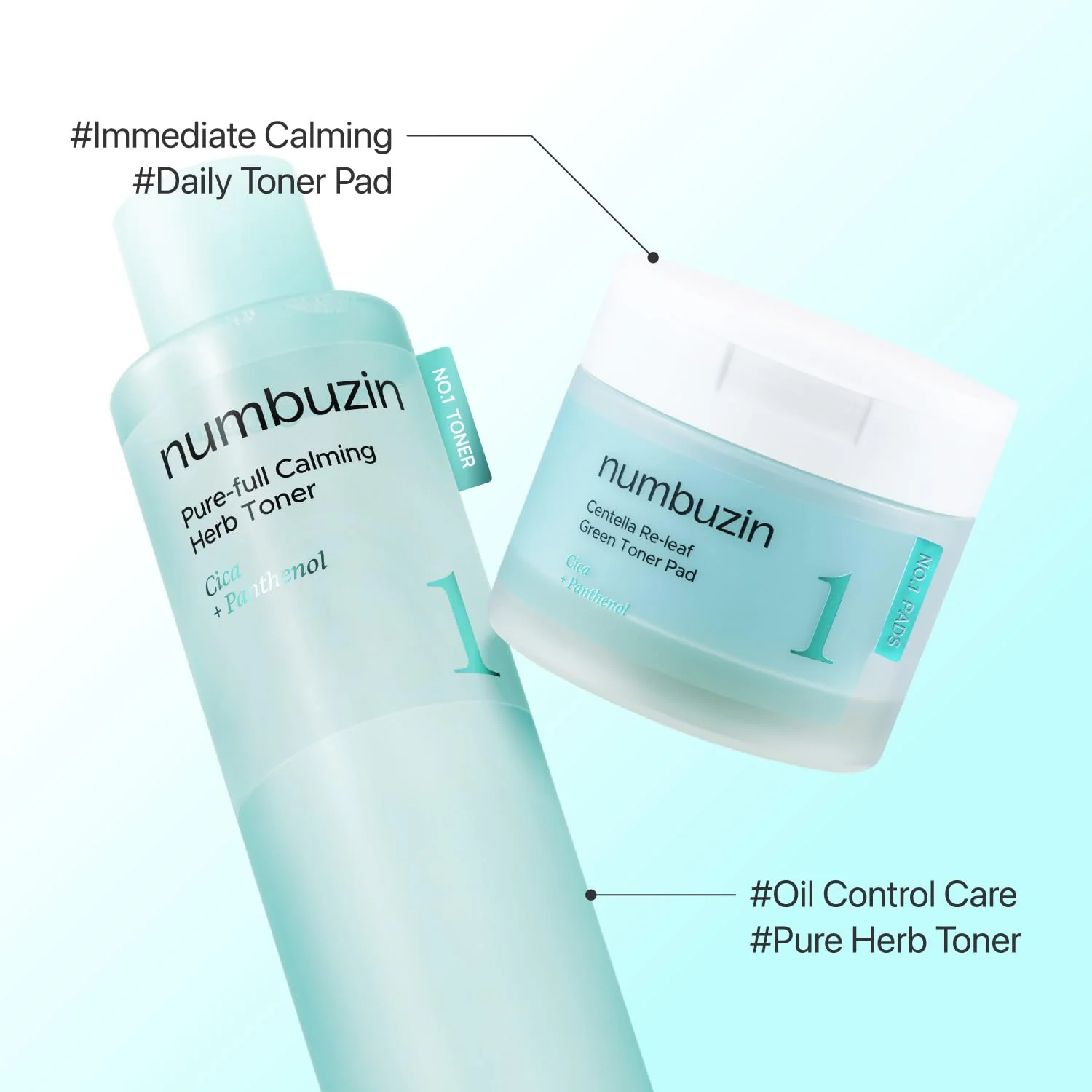 numbuzin No.1 Toner | Pure-Full Calming Herb Toner | Breakouts, Redness, Excess Oil Control | Centella Asiatica, Heartleaf, Licorice Root | Acne-Prone, Sensitive Skin | 10.14 fl. oz. - Image 3