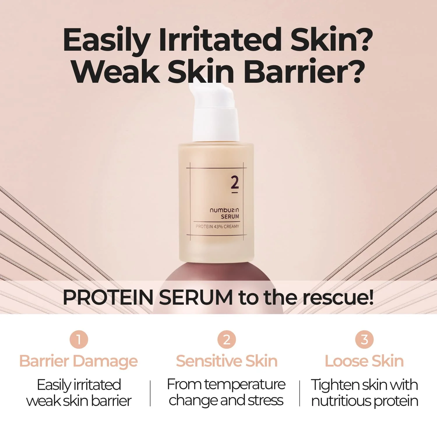 numbuzin No.2 Serum | Creamy 43% Protein Serum | Oat Protein, Ceramide, Panthenol for Skin Barrier | Korean Skincare for Sensitive, Loose Skin | 1.69 fl. oz. - Image 8