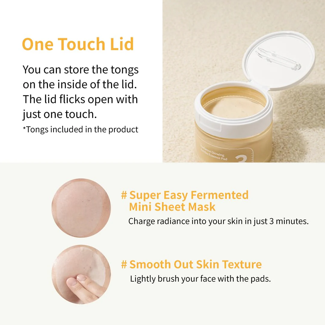 numbuzin No.3 Toner Pads | Radiance Glowing Jumbo Essence Pad | Clear Glass Skin, Texture Care | Biodegradable Vegan, Fermented Ingredients, Niacinamide | 70 Pads/5.07 fl. oz. - Image 3