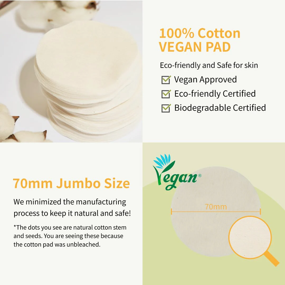 numbuzin No.3 Toner Pads | Radiance Glowing Jumbo Essence Pad | Clear Glass Skin, Texture Care | Biodegradable Vegan, Fermented Ingredients, Niacinamide | 70 Pads/5.07 fl. oz. - Image 6