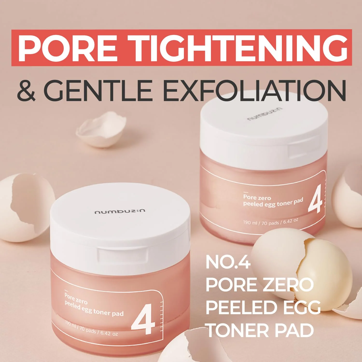 numbuzin No.4 Toner Pads | Pore Zero Peeled Egg Toner Pad | Gentle Exfoliator, PHA, LHA, Makeup Skin Prep, Panthenol | Korean Skincare for Face | 70 Pads/6.42 fl. oz. - Image 7