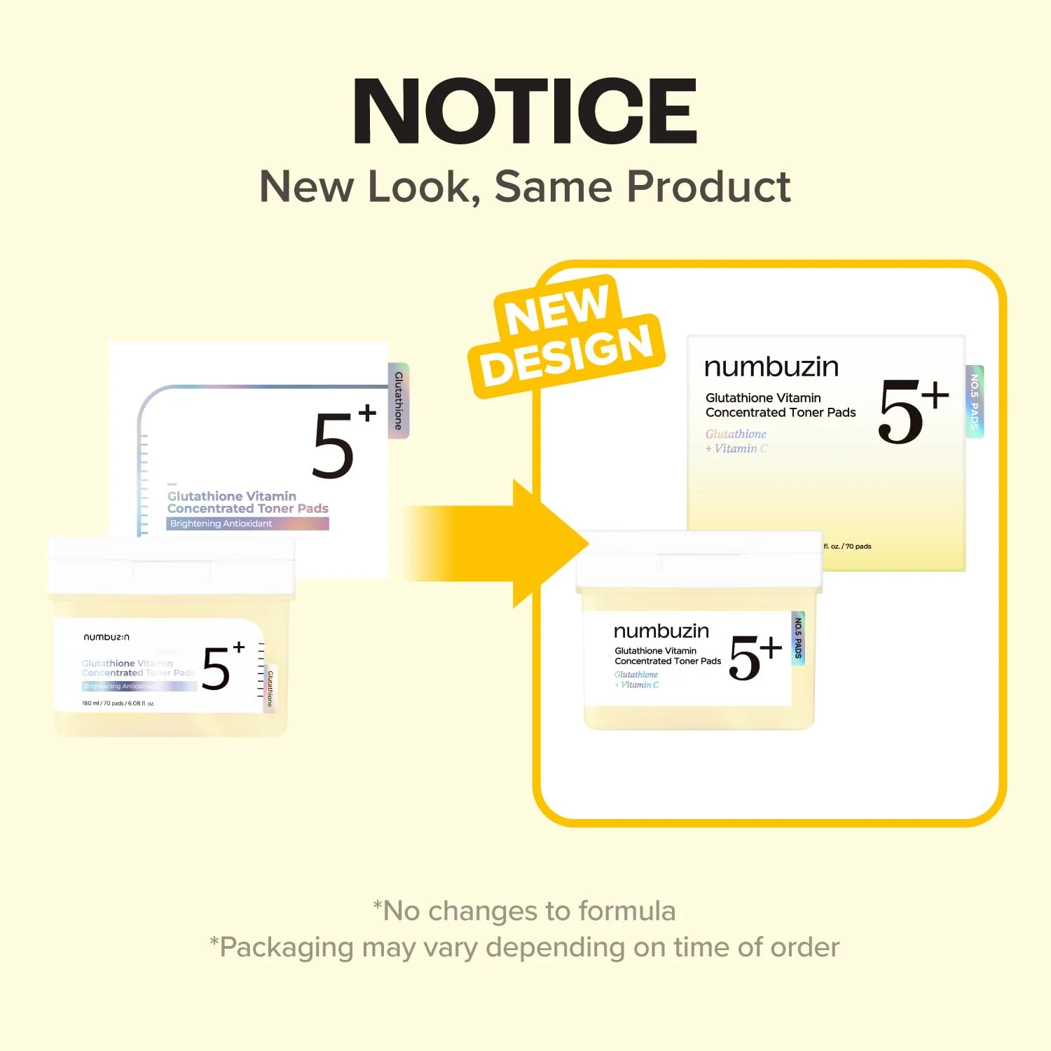 numbuzin No.5 Vitamin-Niacinamide Concentrated Pad, Daily Double-Sided Facial Pads with Glutathione, PHA & LHA for a Fresh, Radiant-Looking Skin Finish 180 ml (70 Pads) - Image 9