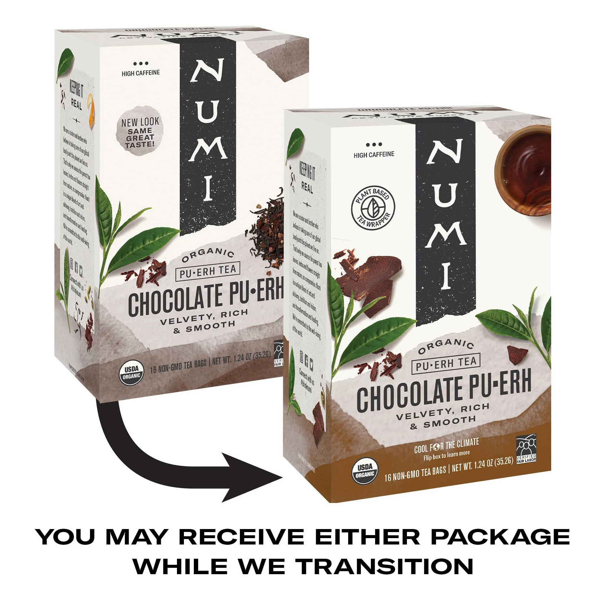 Numi Organic Chocolate Pu-erh Tea, 16 Dark Tea Bags, Aged Yunnan Pu-erh Tea with Cocoa - Image 7