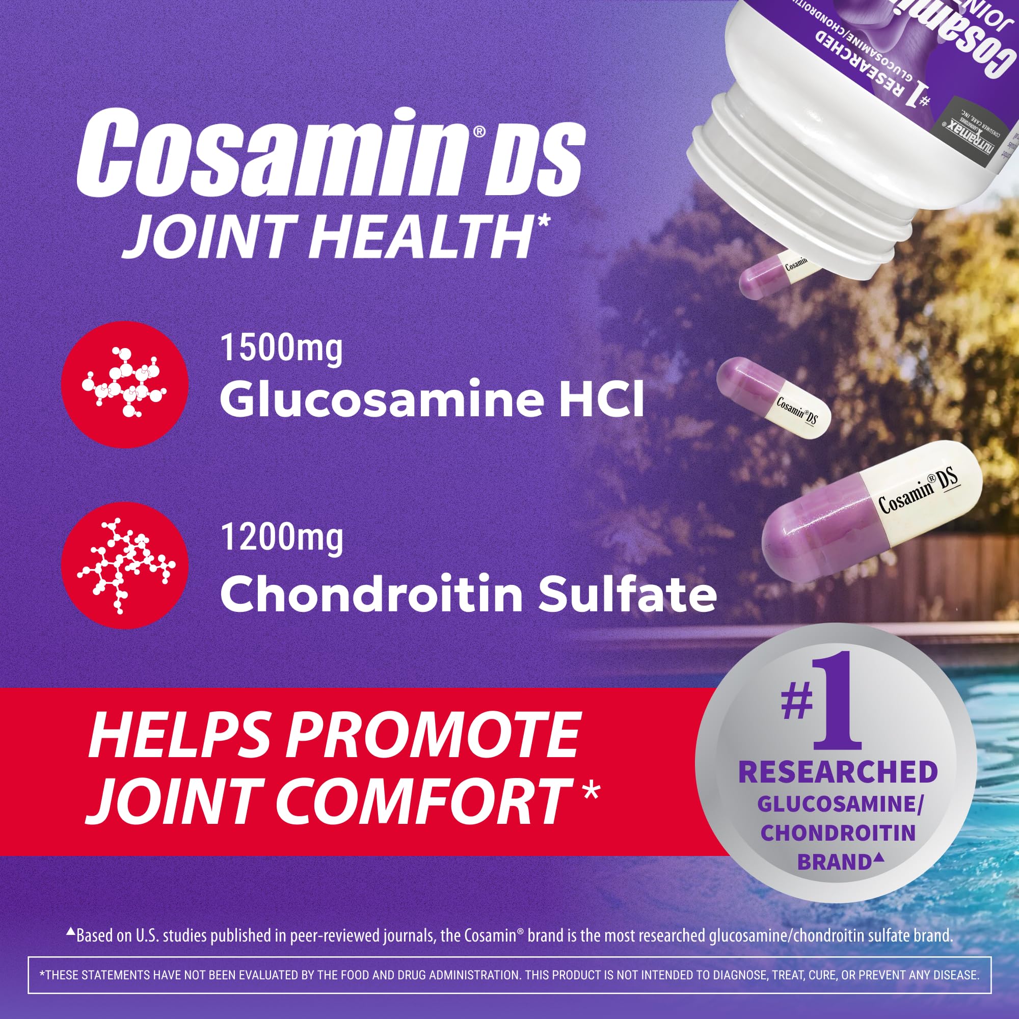 Nutramax Laboratories Cosamin® DS Joint Health Supplement with Glucosamine & Chondroitin for Adult Men & Women, Joint Supplement, 108 Capsules - Image 3