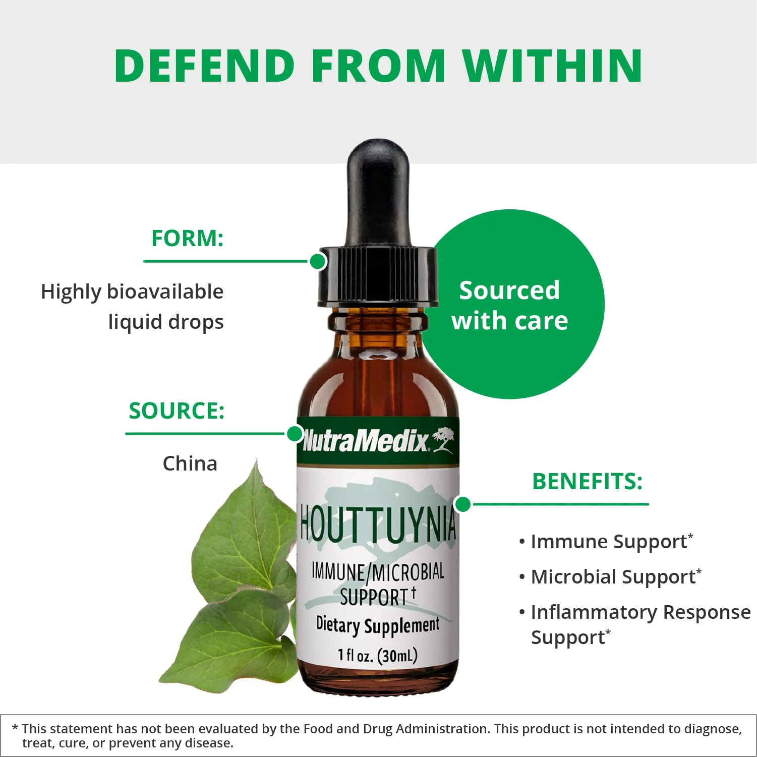 NutraMedix Houttuynia - Gastrointestinal, Immune System & Microbial Support Tincture - Helps with Digestion, GI Health & Body Detox Cleanse - Plant-Based Liquid Drops (1 oz / 30 ml) - Image 5