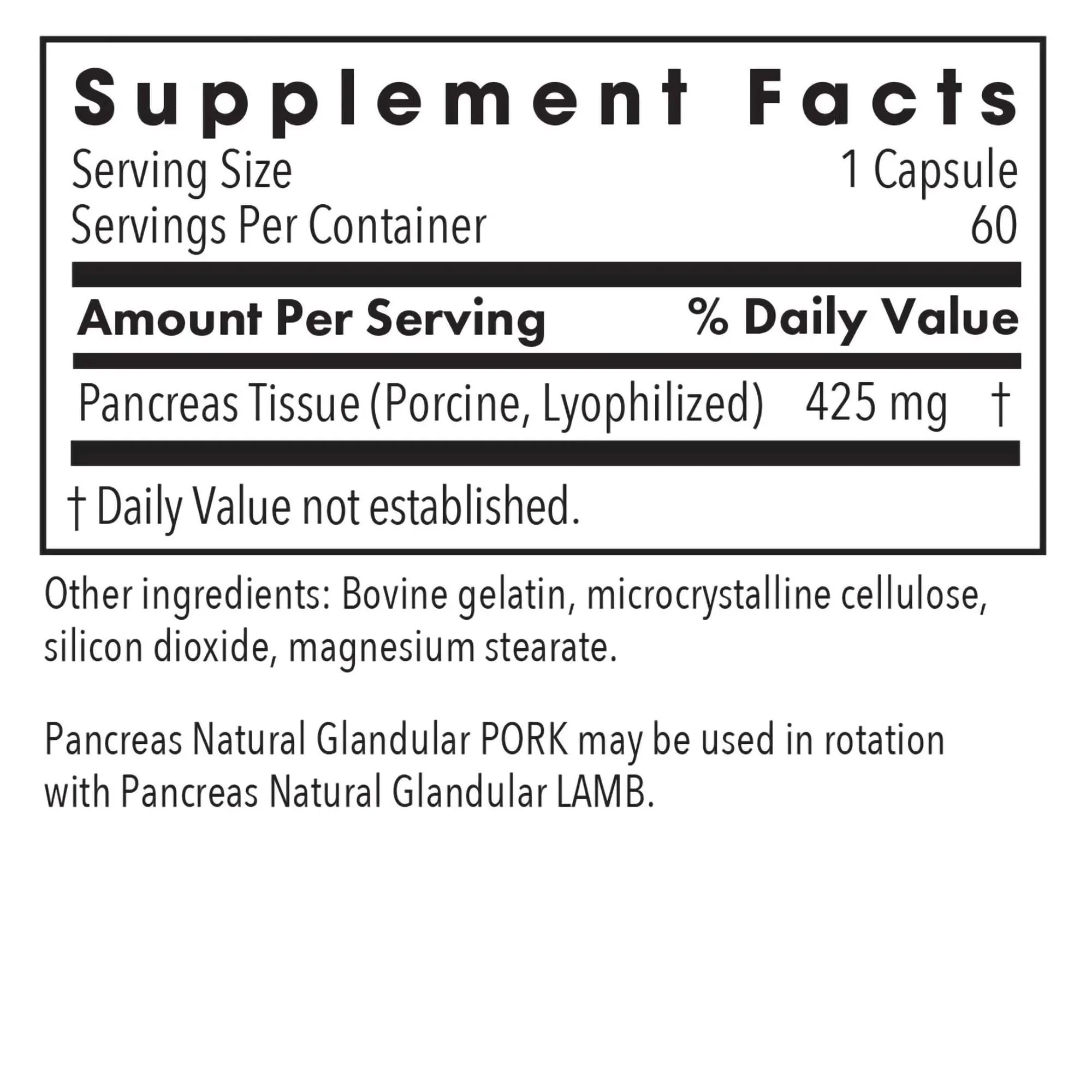 Nutricology Pancreas Pork 425mg Supplement - Pancreas Natural Glandular, Pancreatic Enzymes, Amylase, Protease, Lipase, Hypoallergenic - 60 Count - Image 7