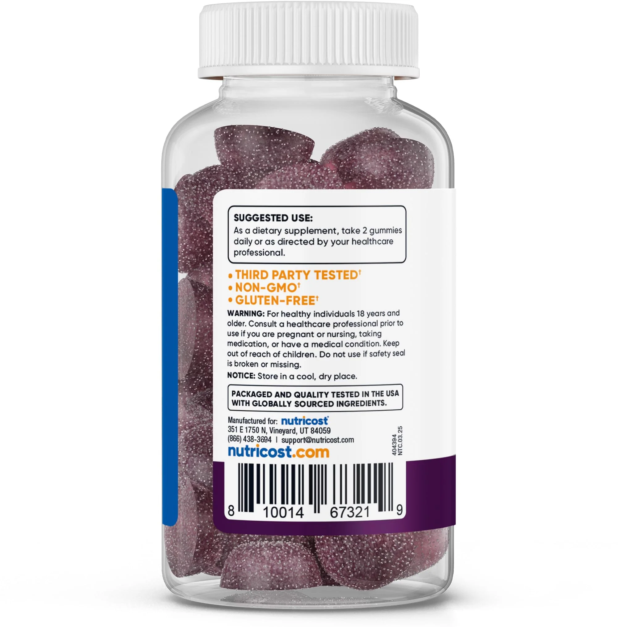 Nutricost Ashwagandha Gummies (Mixed Berry) 1,200mg Equivalent from 40mg of 30:1 Extract Per Serving, 60 Gummies for 30 Servings Per Bottle - Vegetarian, GMO Free and Gluten Free - Image 3