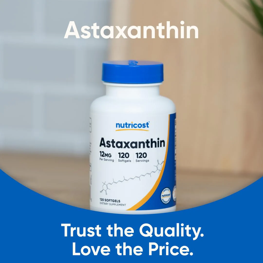 Nutricost Astaxanthin 12mg, Non-GMO and Gluten Free, 120 Softgels (4 Month Supply) - Image 5