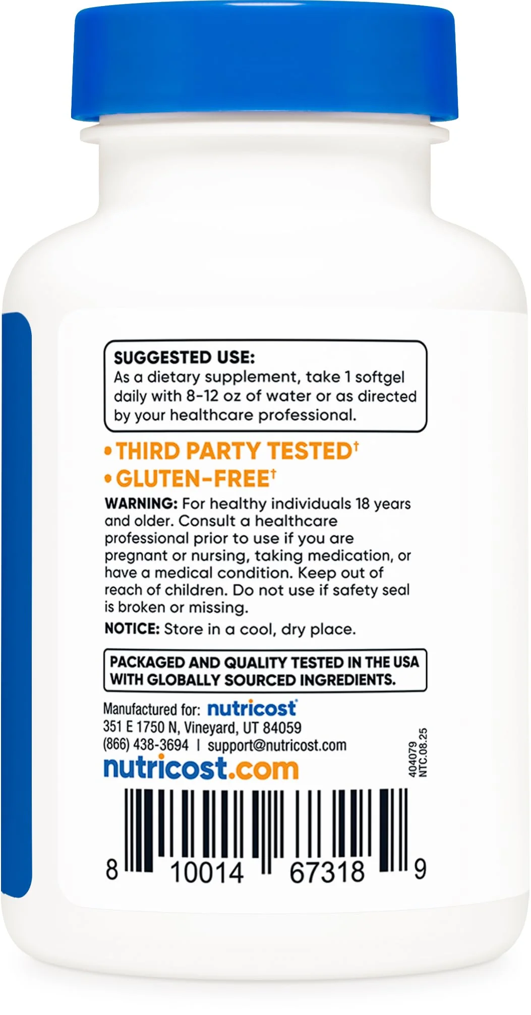 Nutricost Astaxanthin 4mg, Gluten Free and Non-GMO, 120 Softgels (4 Month Supply) - Image 3