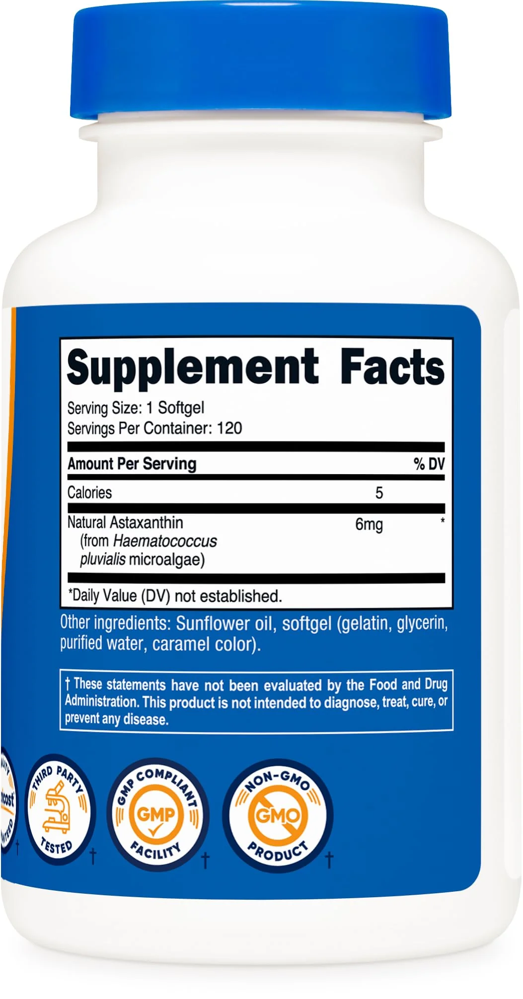 Nutricost Astaxanthin 6mg, Non-GMO and Gluten Free, 120 Softgels (4 Month Supply) - Image 2