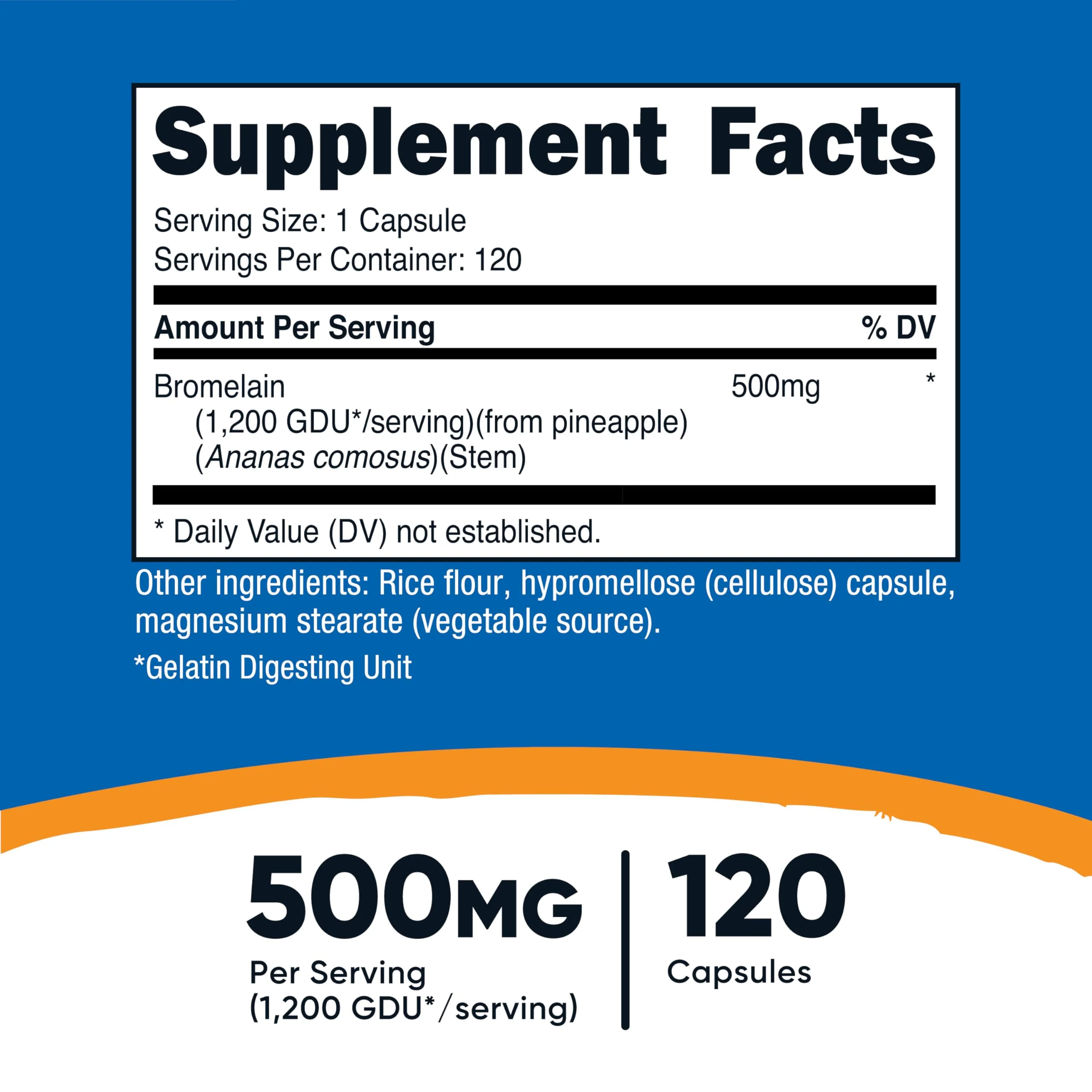 Nutricost Bromelain 500mg, 120 Vegetarian Capsules - Bromelain (1200 GDU), Non-GMO, Gluten Free - Image 5