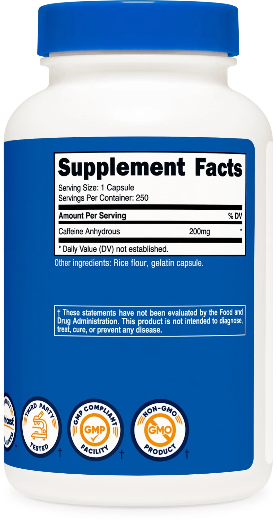Nutricost Caffeine Pills, 200mg Per Serving (250 Caps) - Image 2
