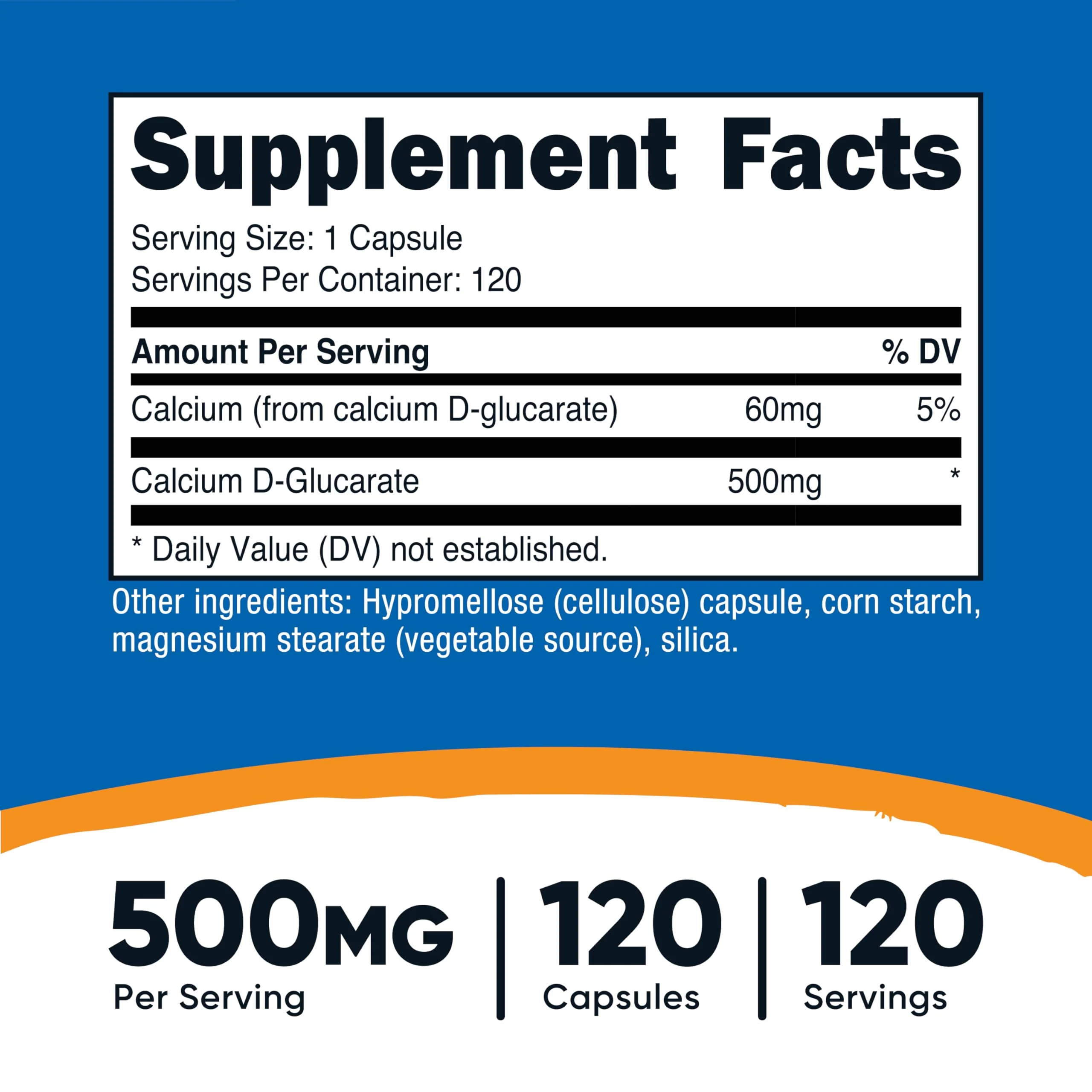 Nutricost Calcium D-Glucarate 500mg, 120 Capsules - Gluten Free, Non-GMO, Vegetarian Friendly - Image 5