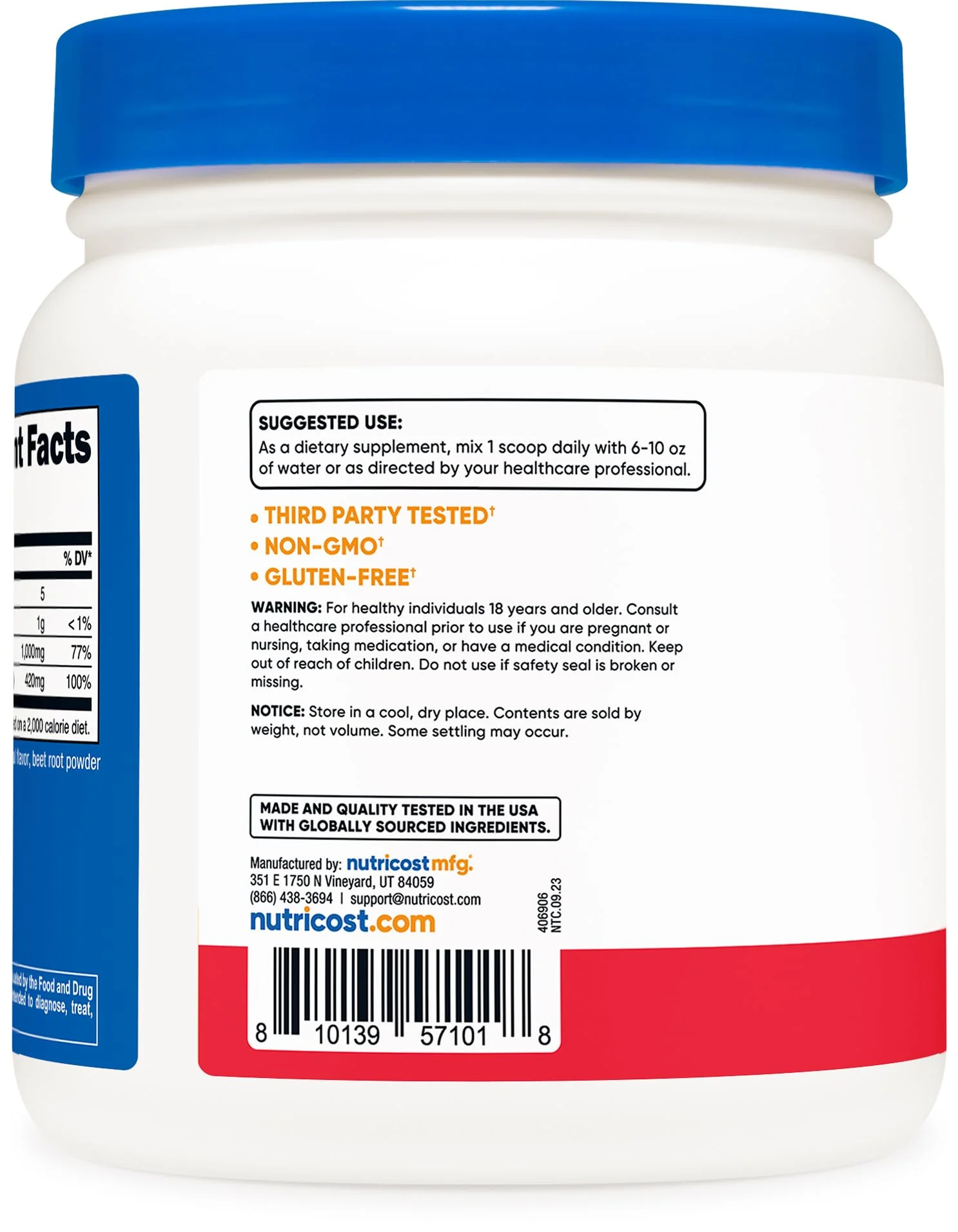 Nutricost Calcium Magnesium Powder (Fruit Punch, 60 Servings) - Bone Support, Non-GMO, Gluten Free (from Calcium Citrate and Magnesium Citrate) - Image 3