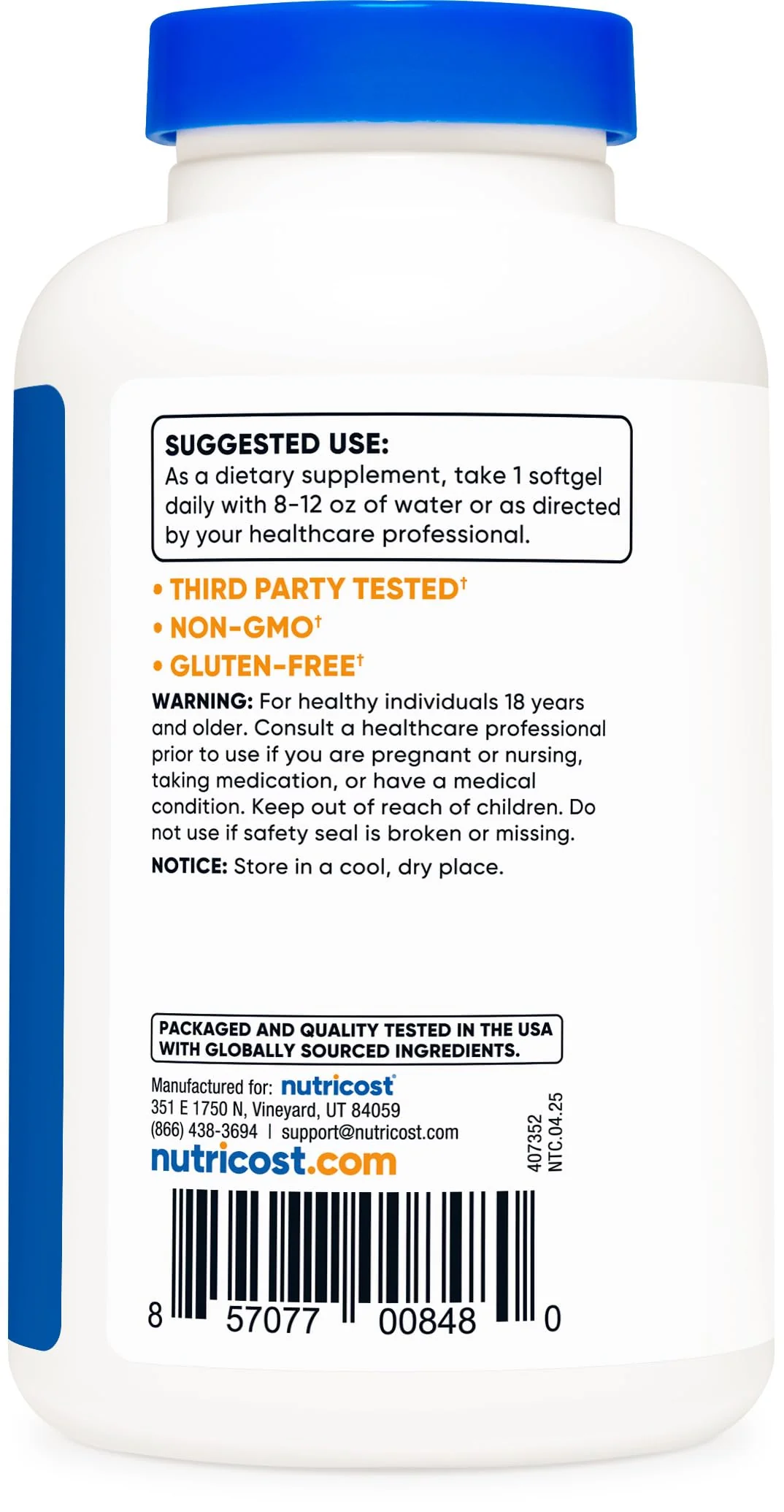 Nutricost Coconut Oil Softgels (1000mg) 120 Softgels - Extra Virgin Coconut Oil - Gluten Free and Non-GMO - Image 3