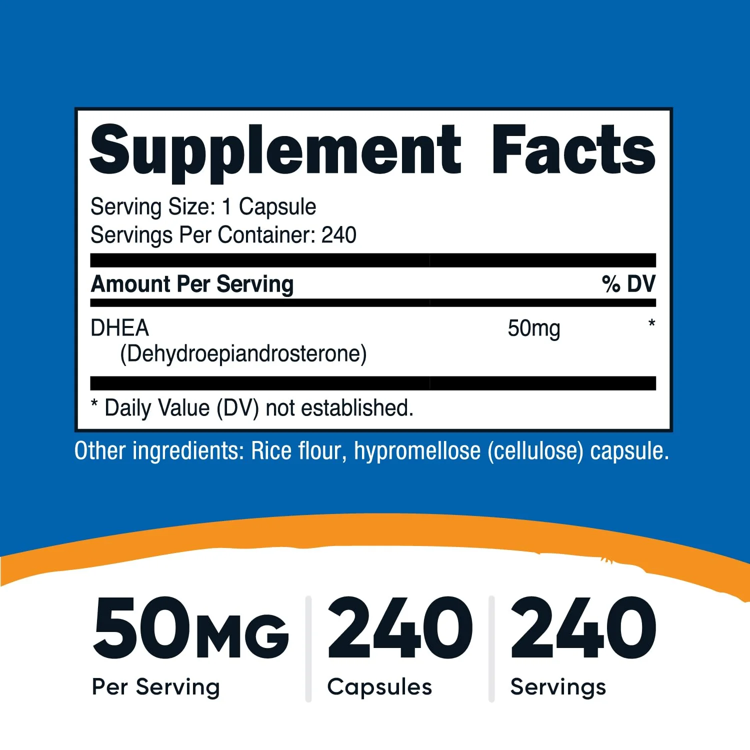 Nutricost DHEA 50mg, 240 Capsules - Gluten Free, Soy Free, Non-GMO, Supplement - Image 5
