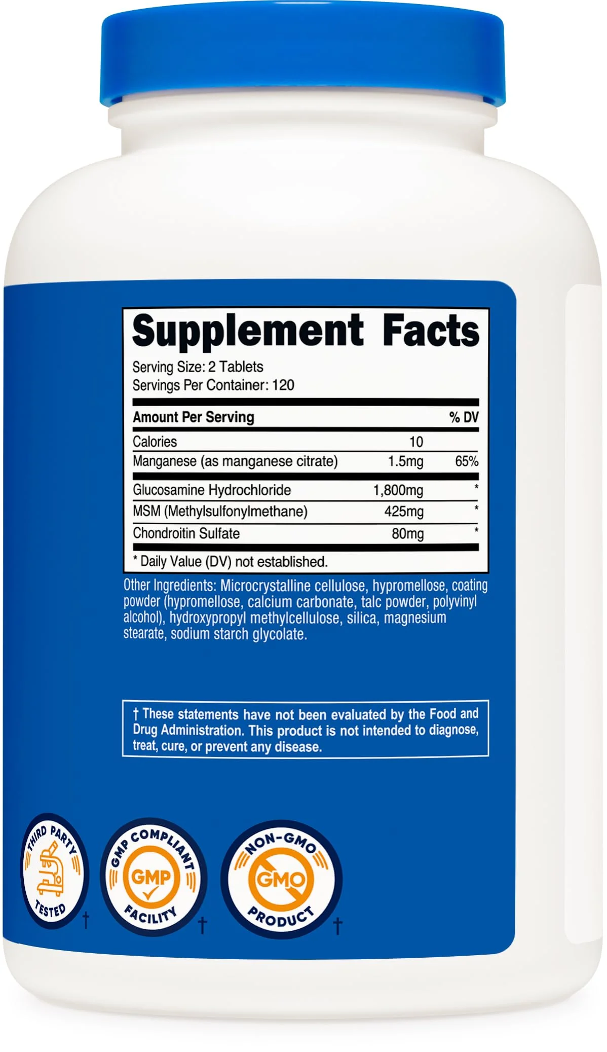 Nutricost Glucosamine 1800mg with Chondroitin & MSM, 240 Tablets, 120 Servings - Non-GMO, Gluten Free - Image 5