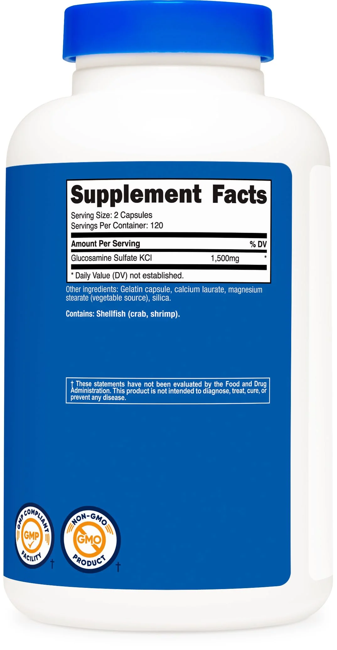 Nutricost Glucosamine Sulfate 1500mg, 240 Capsules - 750mg Per Capsule, Gluten Free, Non-GMO - Image 4