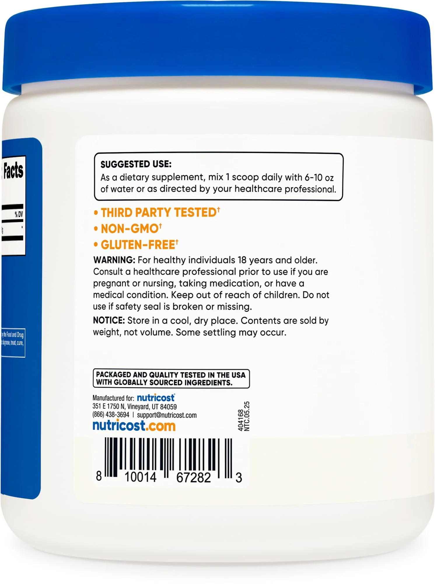 Nutricost Glycine Powder 1lb - Non-GMO, Gluten Free - Image 3