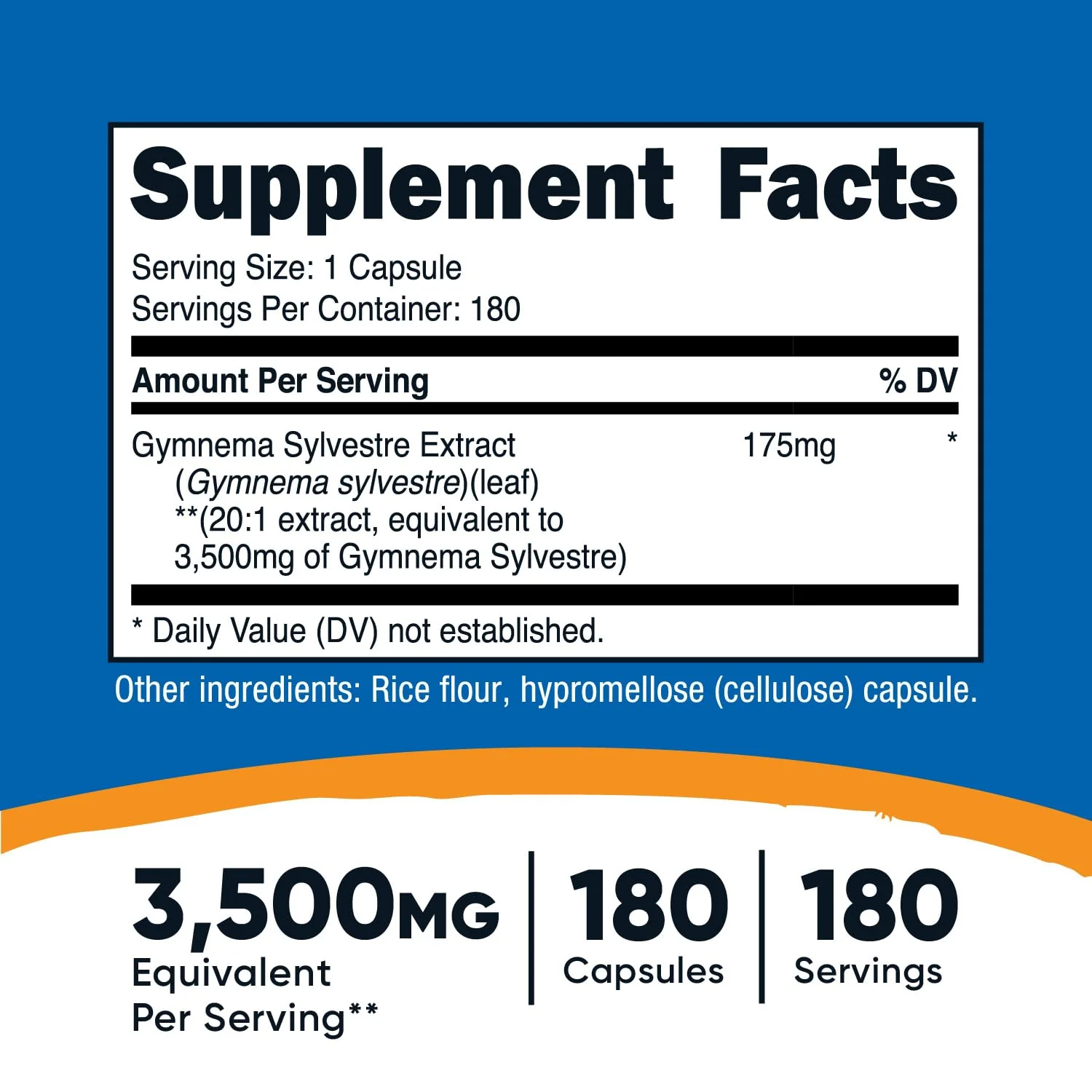 Nutricost Gymnema Sylvestre 3,500mg Equivalent from 175mg of 20:1 Extract Per Serving, 180 Capsules for 180 Servings Per Bottle - GMO Free, Gluten Free, and Vegetarian Friendly - Image 5