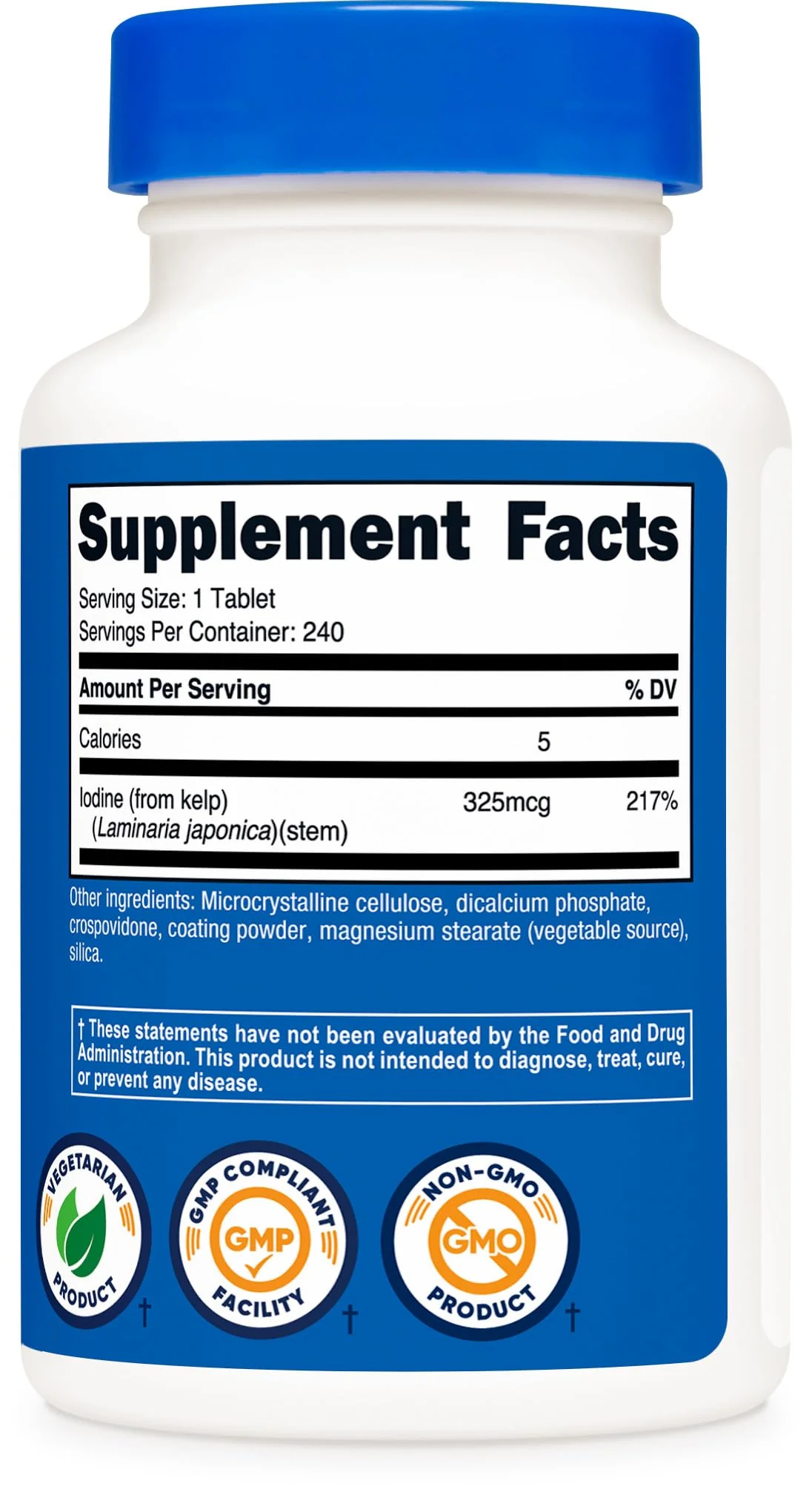 Nutricost Kelp Tablets, 325mcg of Iodine, 240 Tablets - Non-GMO, Gluten Free - Image 2