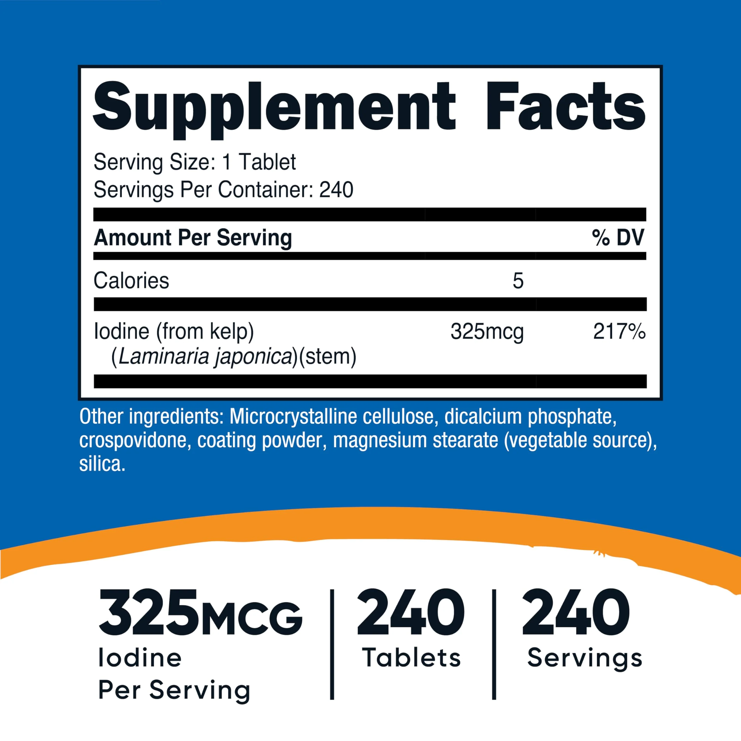 Nutricost Kelp Tablets, 325mcg of Iodine, 240 Tablets - Non-GMO, Gluten Free - Image 5