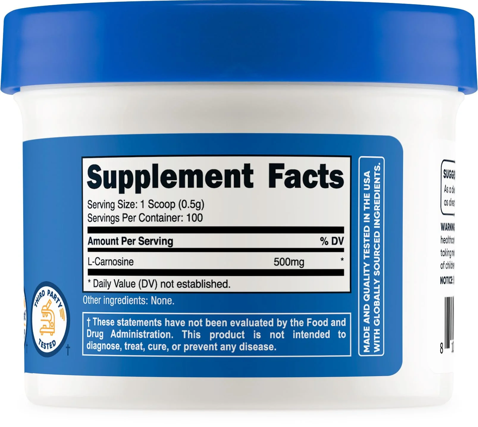 Nutricost L-Carnosine Powder 50 Grams (100 Servings) - Non-GMO - Image 3