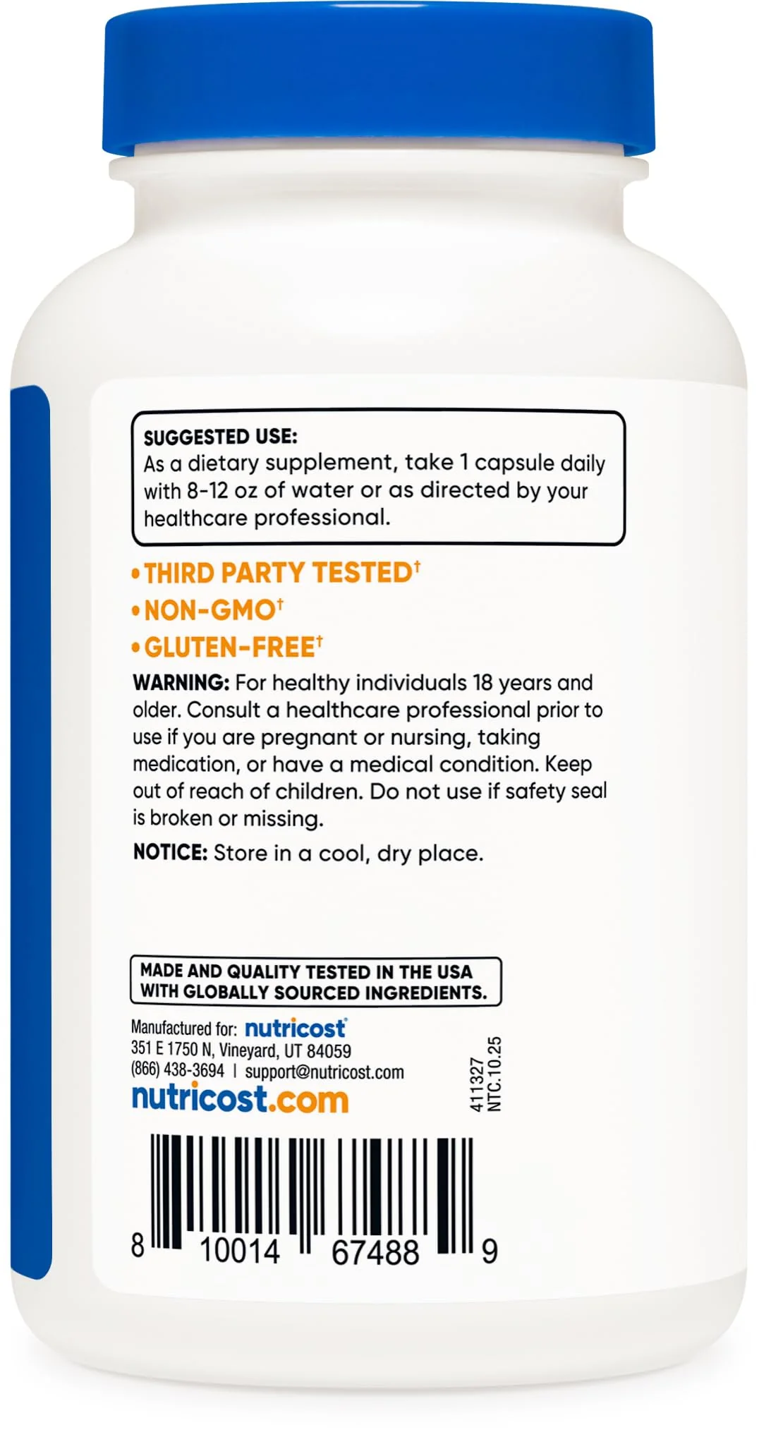 Nutricost L-Glycine 1000mg, 120 Capsules, Vegetarian, Non-GMO and Gluten Free - Image 3
